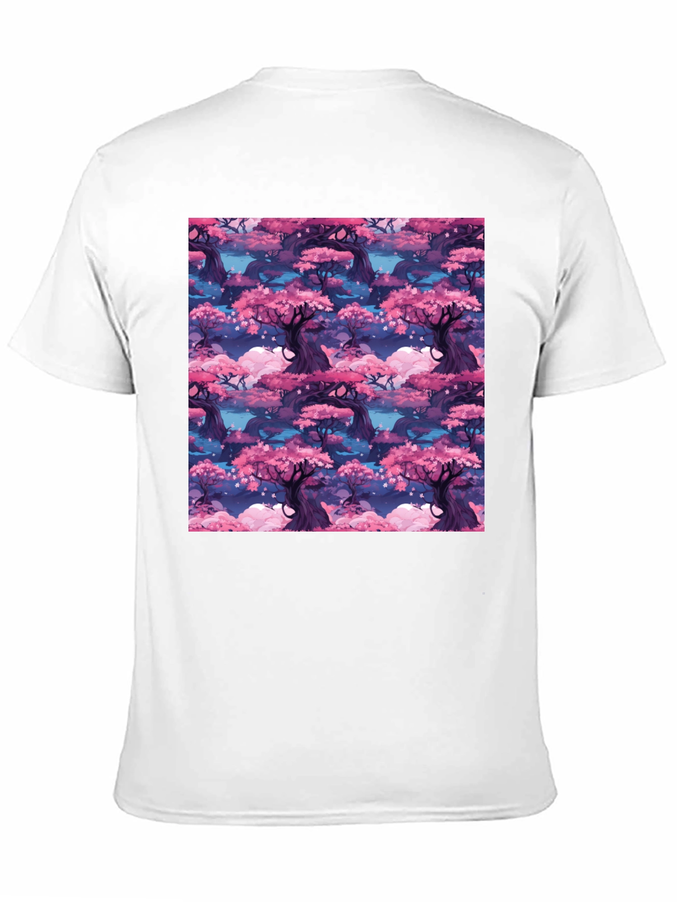 Sakura Forest Print Black T-Shirt