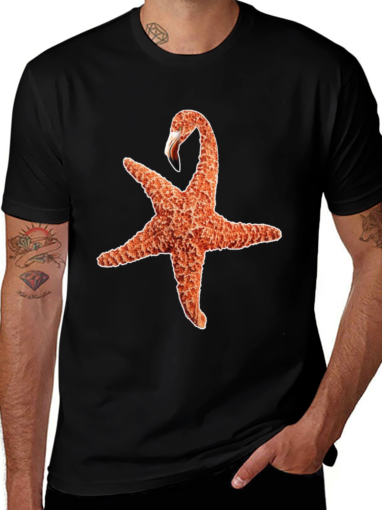 Starfish Flamingo Graphic Tee