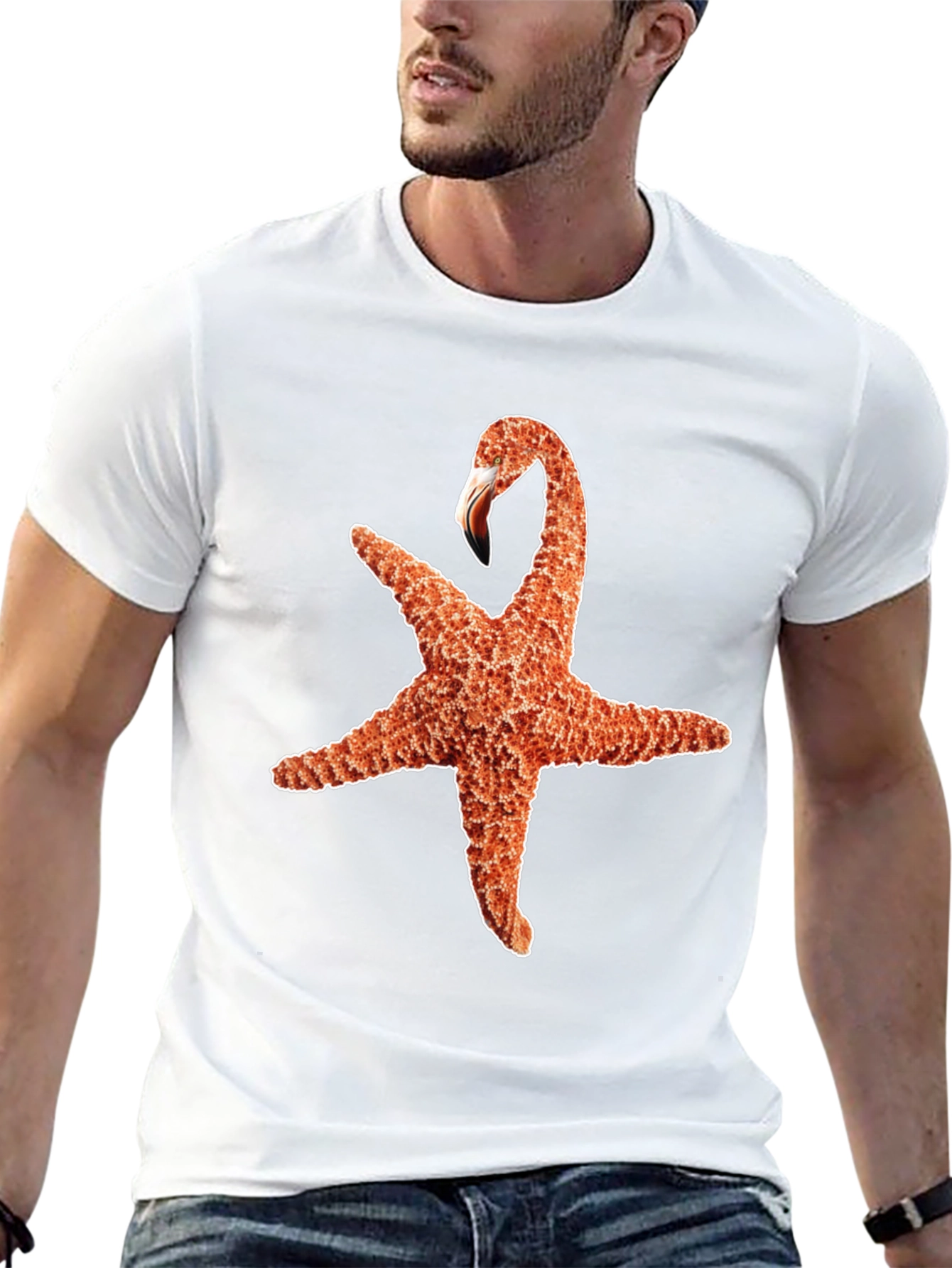 Starfish Flamingo Graphic Tee