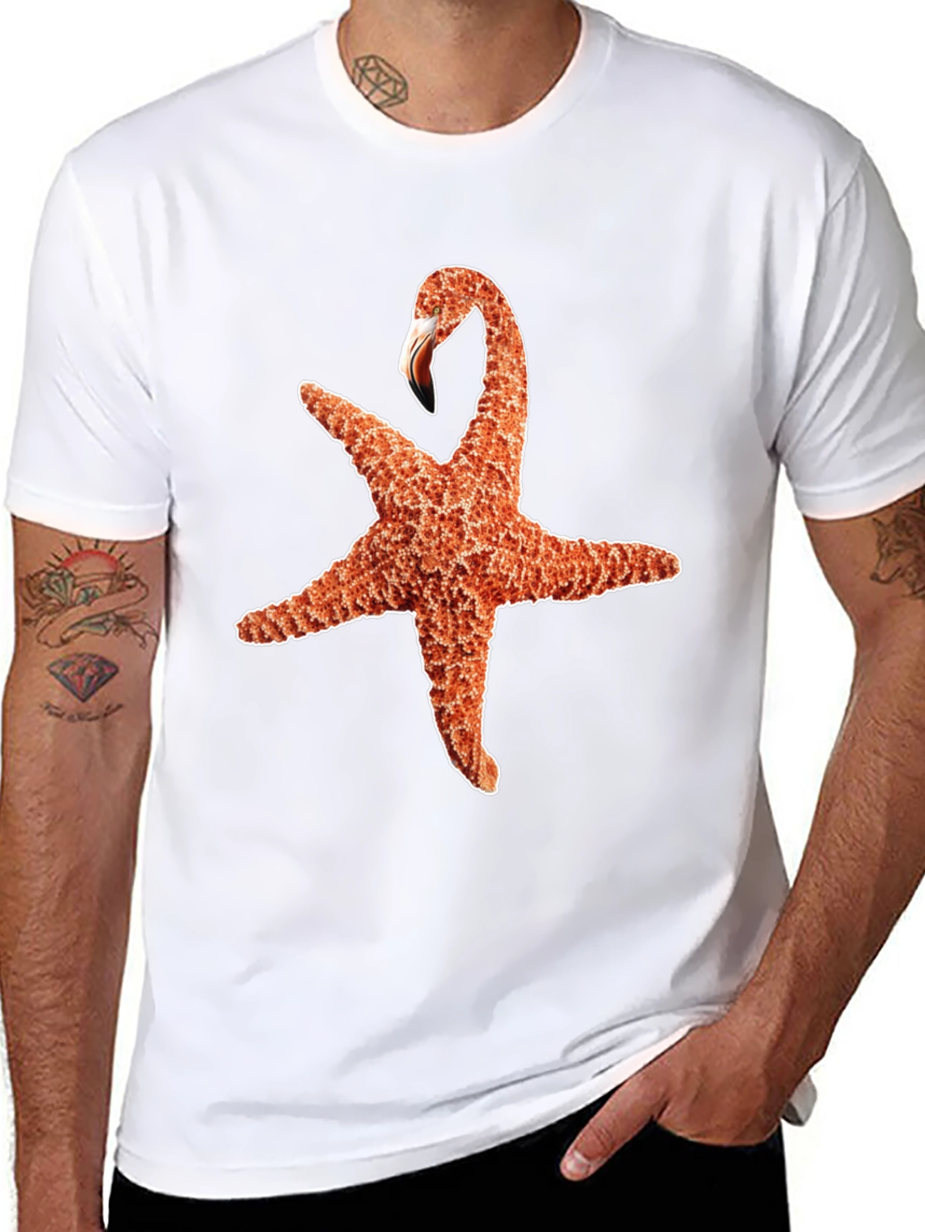 Starfish Flamingo Graphic Tee