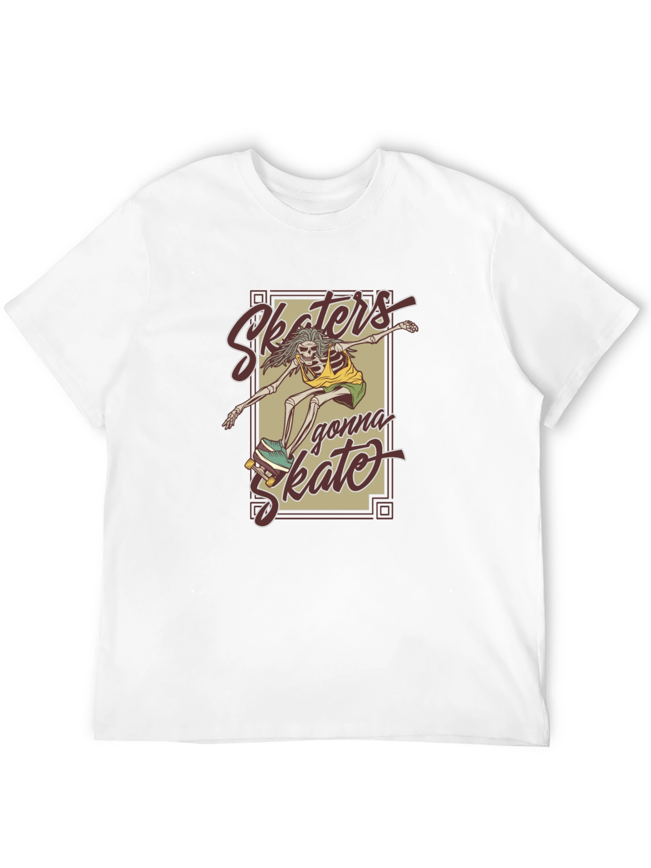 Skaters Gonna Skate Skeleton Graphic T-Shirt