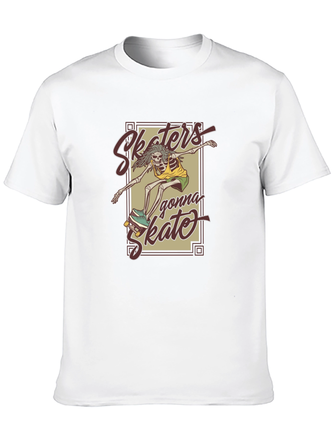 Skaters Gonna Skate Skeleton Graphic T-Shirt