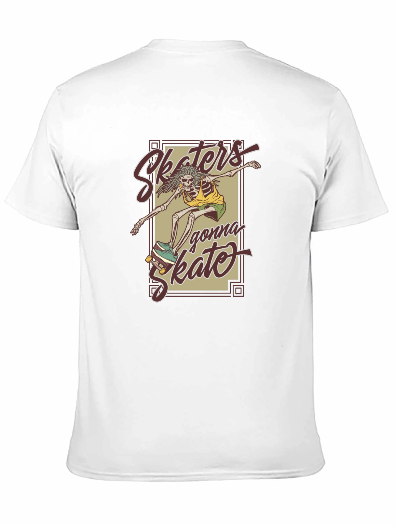 Skaters Gonna Skate Skeleton Graphic T-Shirt