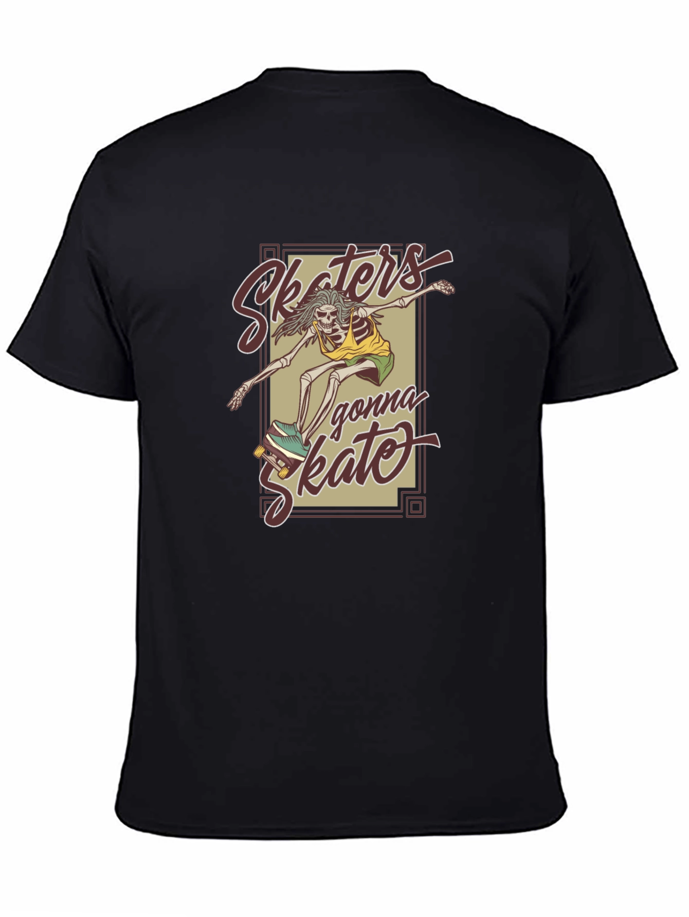 Skaters Gonna Skate Skeleton Graphic T-Shirt
