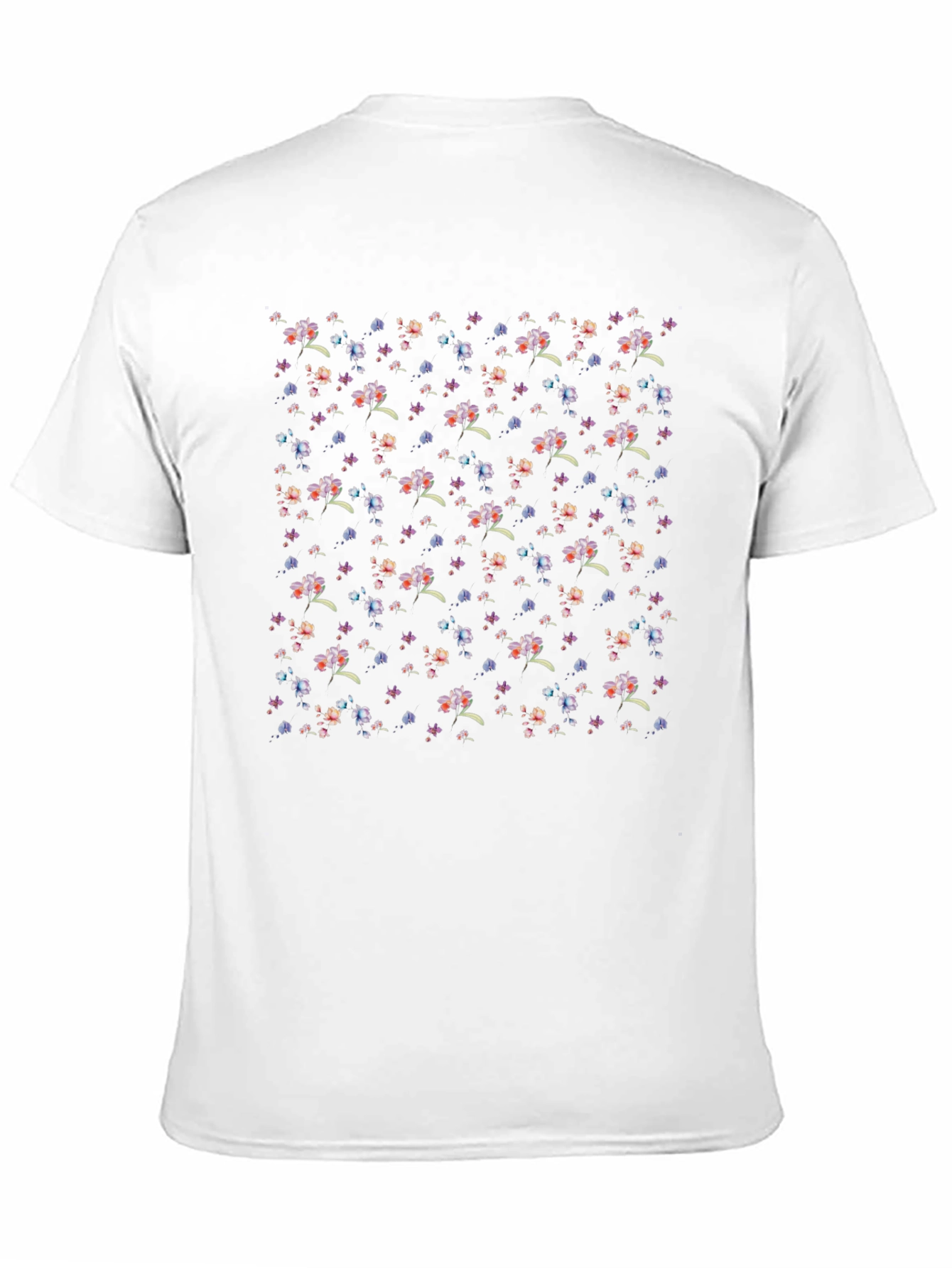 Floral Print Black Tee
