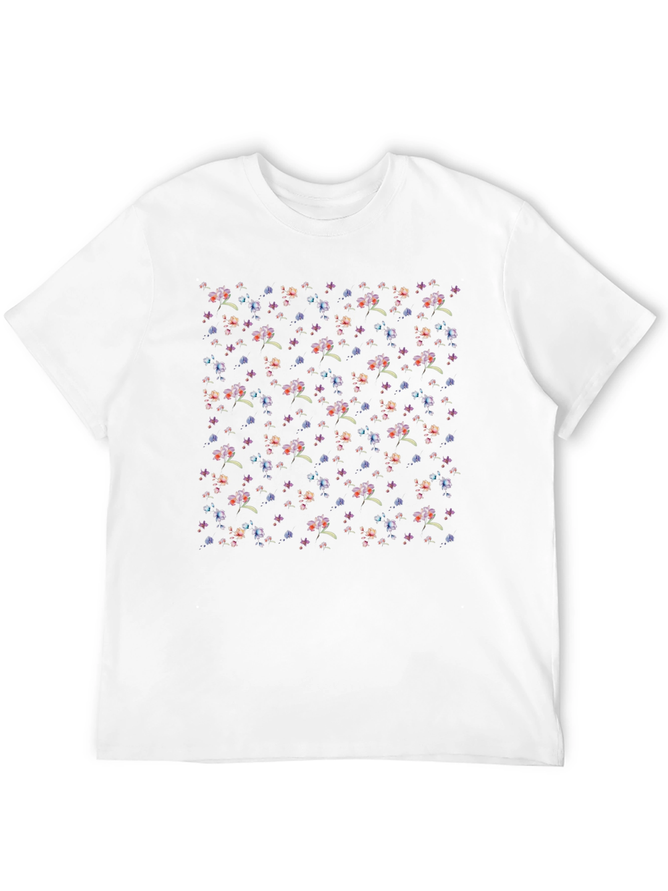 Floral Print Black Tee