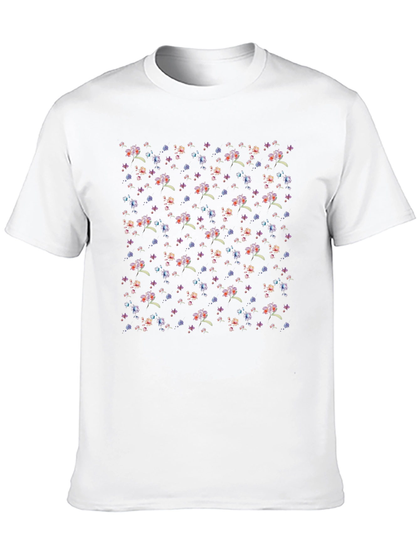 Floral Print Black Tee