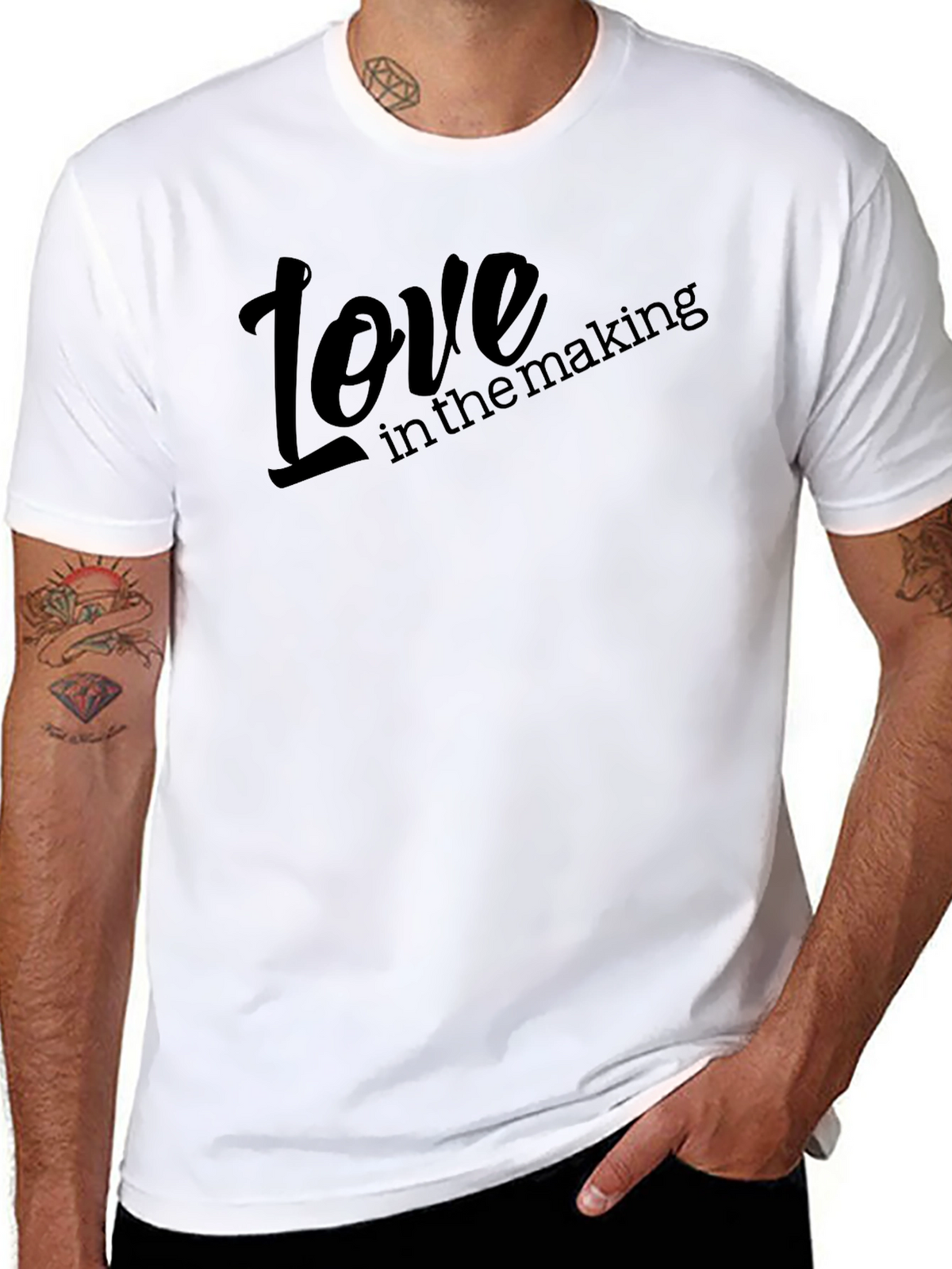 Love in the Making - Stylish Black T-Shirt