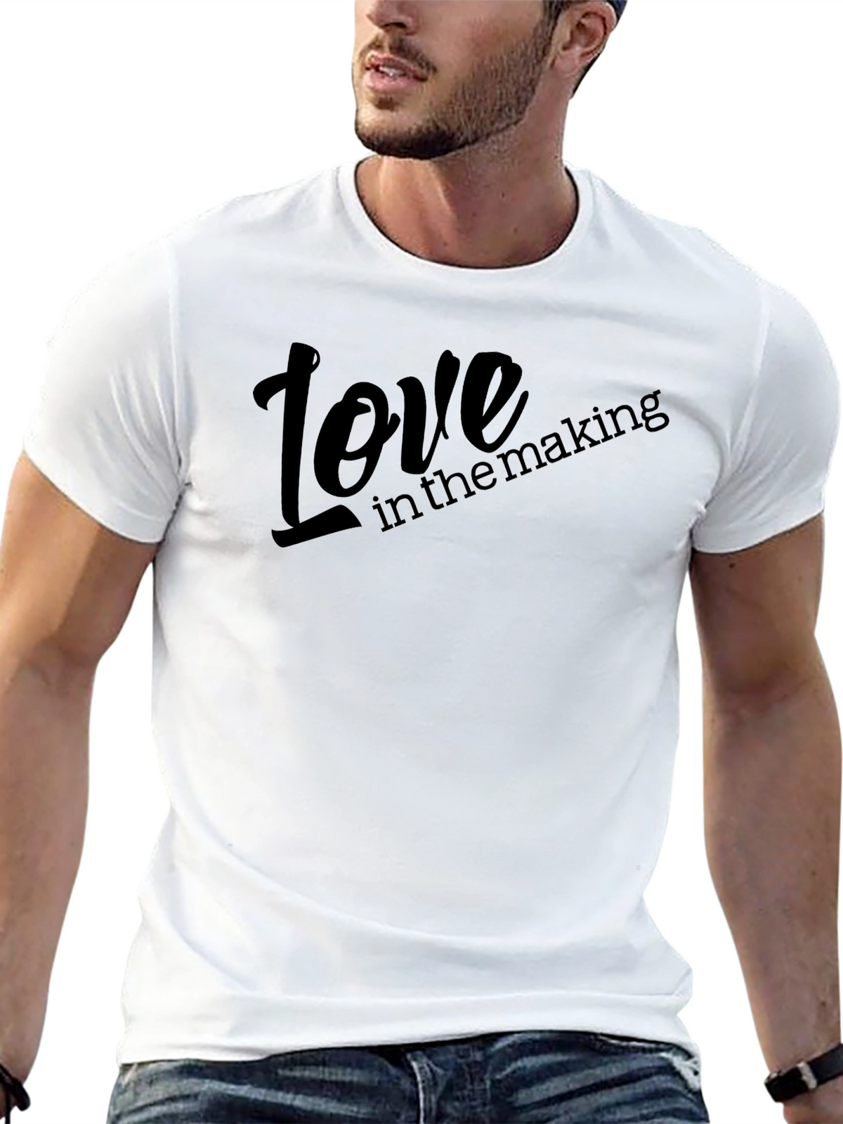 Love in the Making - Stylish Black T-Shirt