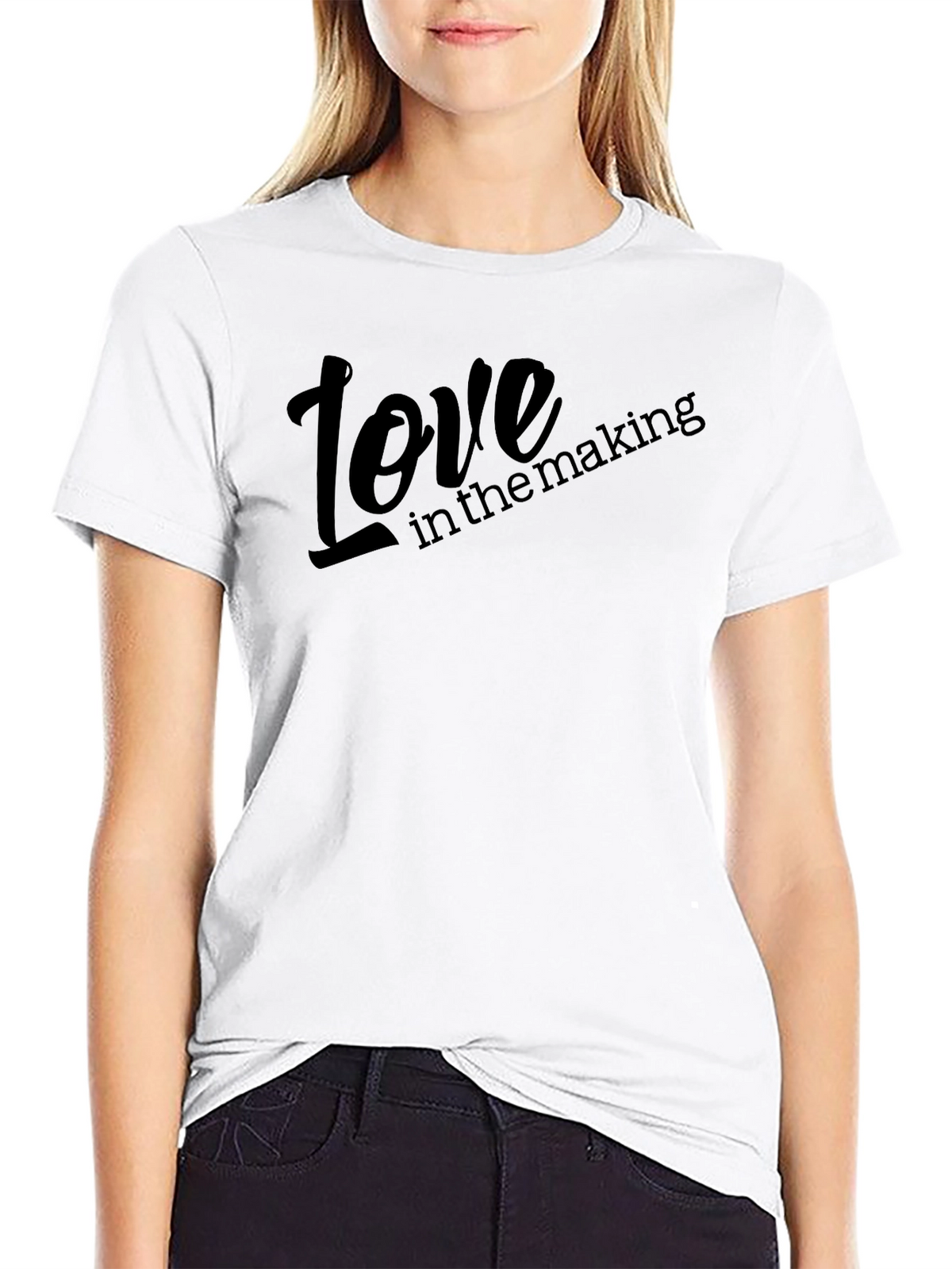 Love in the Making - Stylish Black T-Shirt