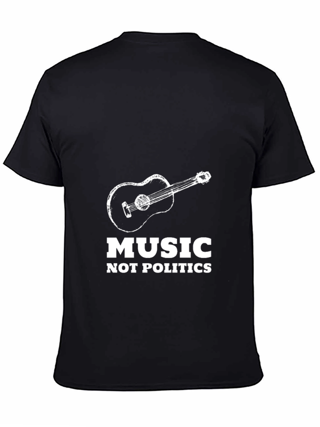 Music Not Politics Graphic Tee - Black