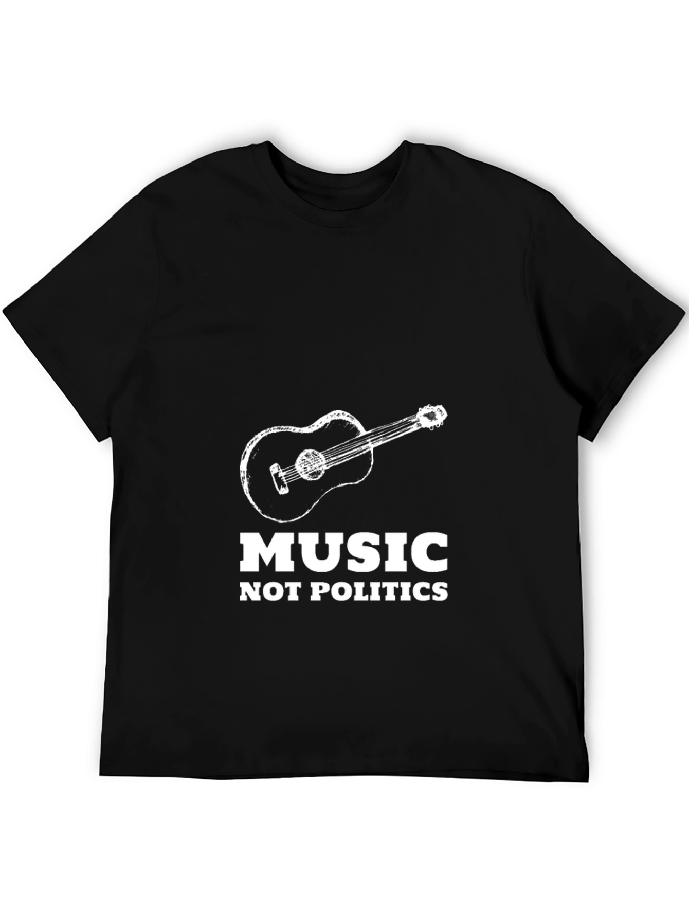 Music Not Politics Graphic Tee - Black