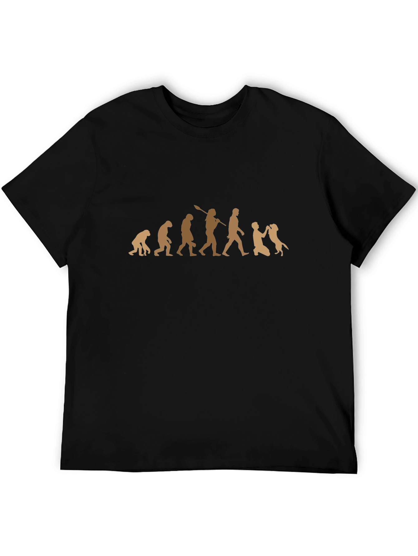 Evolution of Man and Dog Black T-Shirt