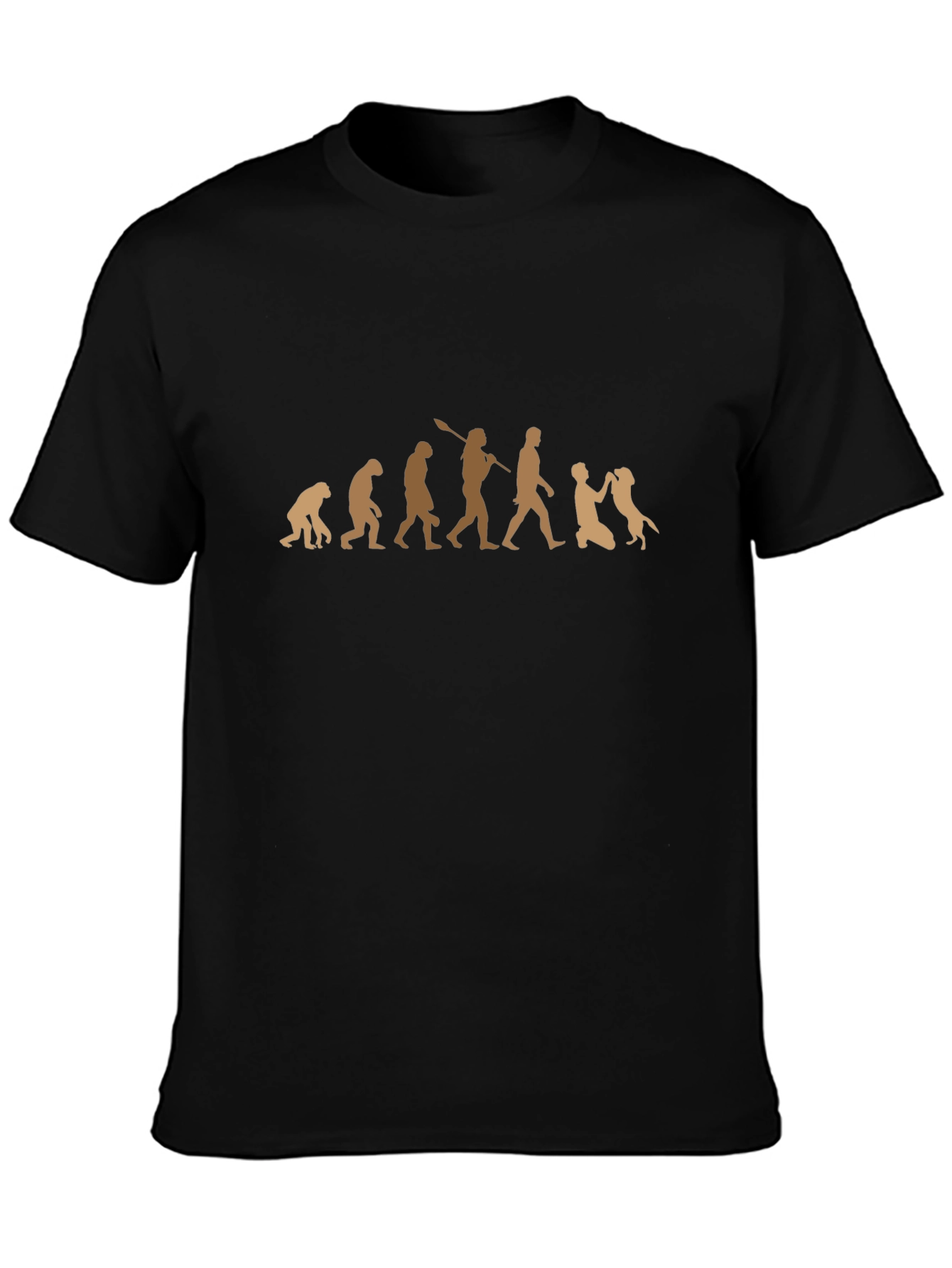Evolution of Man and Dog Black T-Shirt