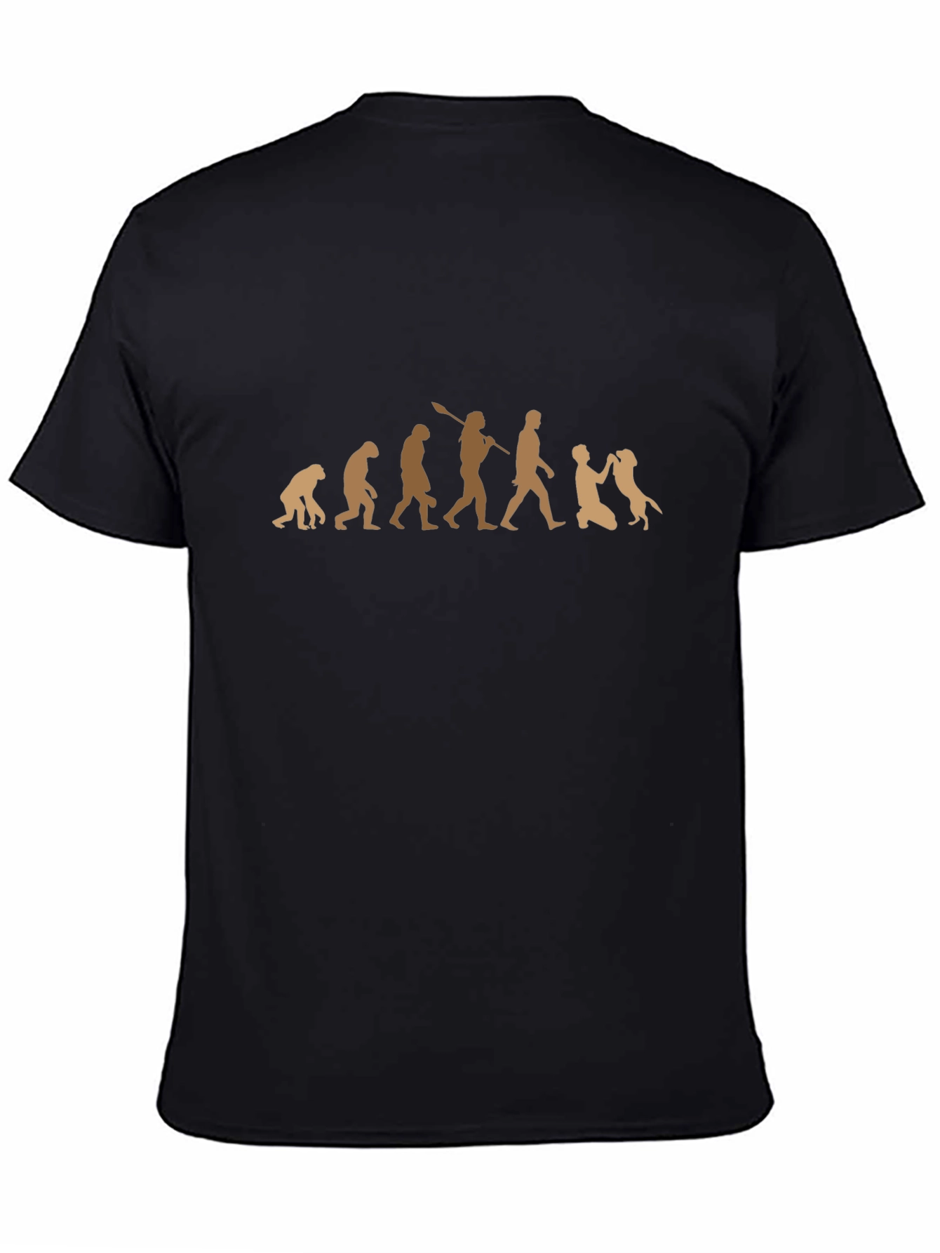 Evolution of Man and Dog Black T-Shirt