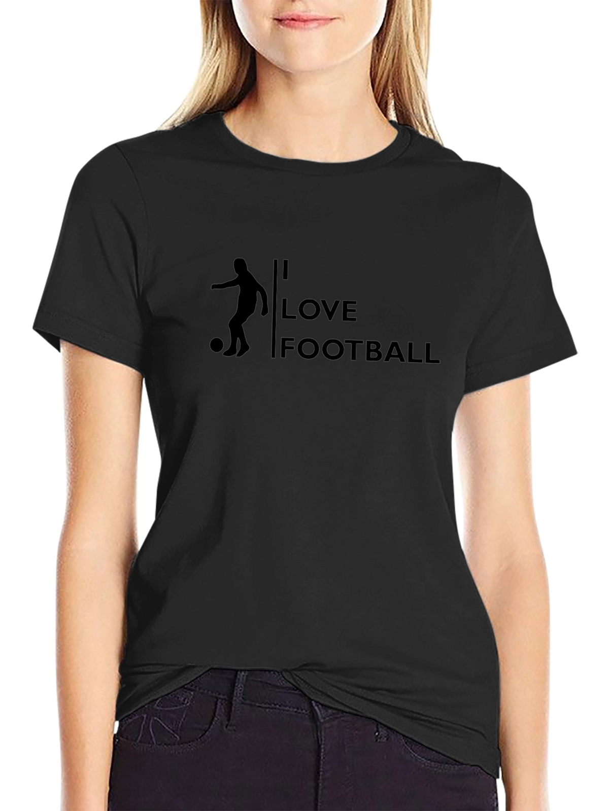 I Love Football Graphic Tee - Black