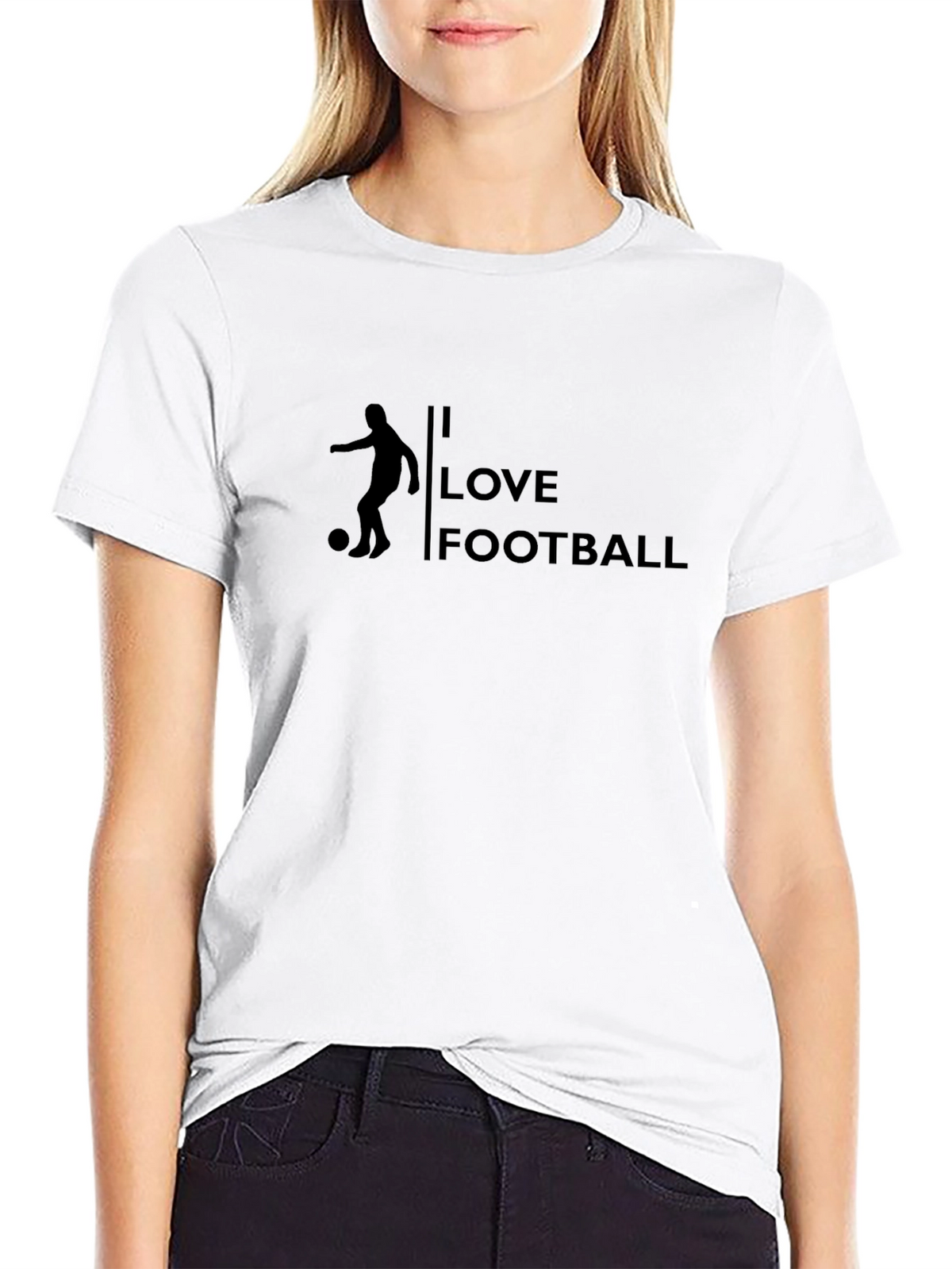 I Love Football Graphic Tee - Black