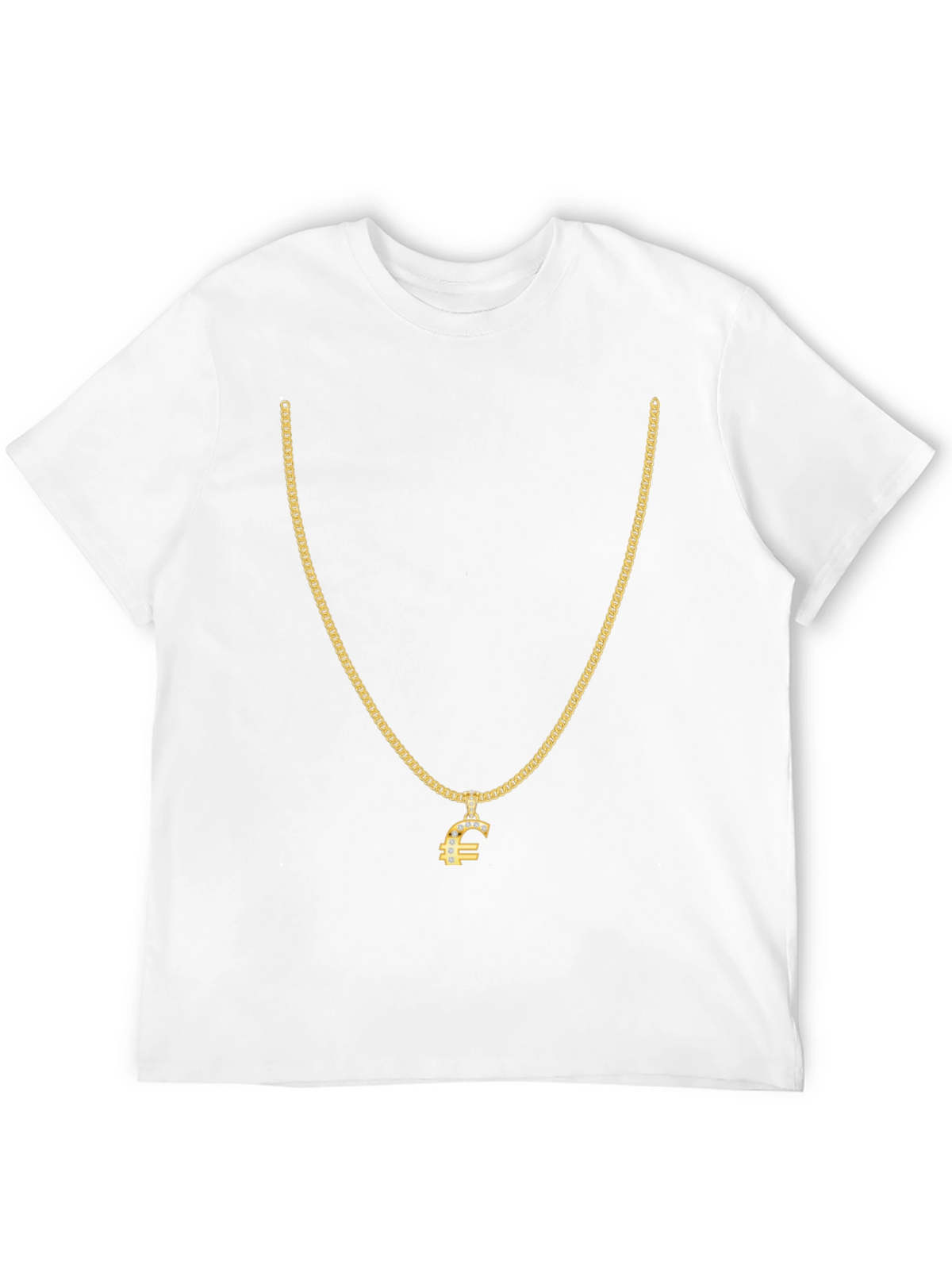 Gold Chain Euro Sign Black T-Shirt