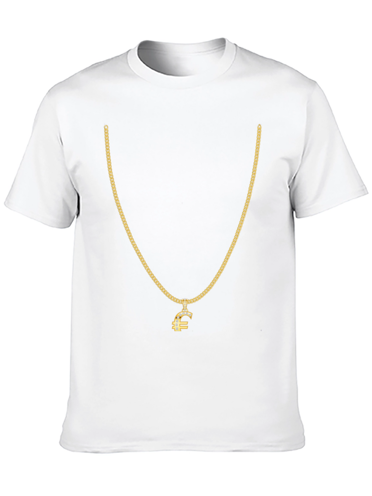 Gold Chain Euro Sign Black T-Shirt