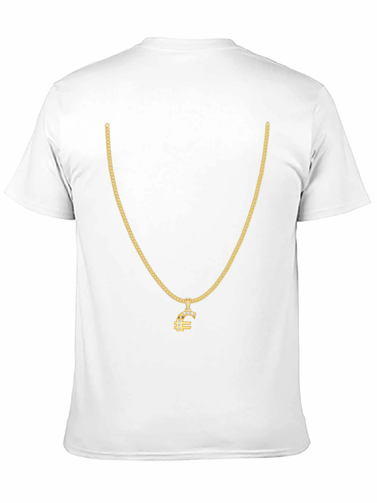 Gold Chain Euro Sign Black T-Shirt