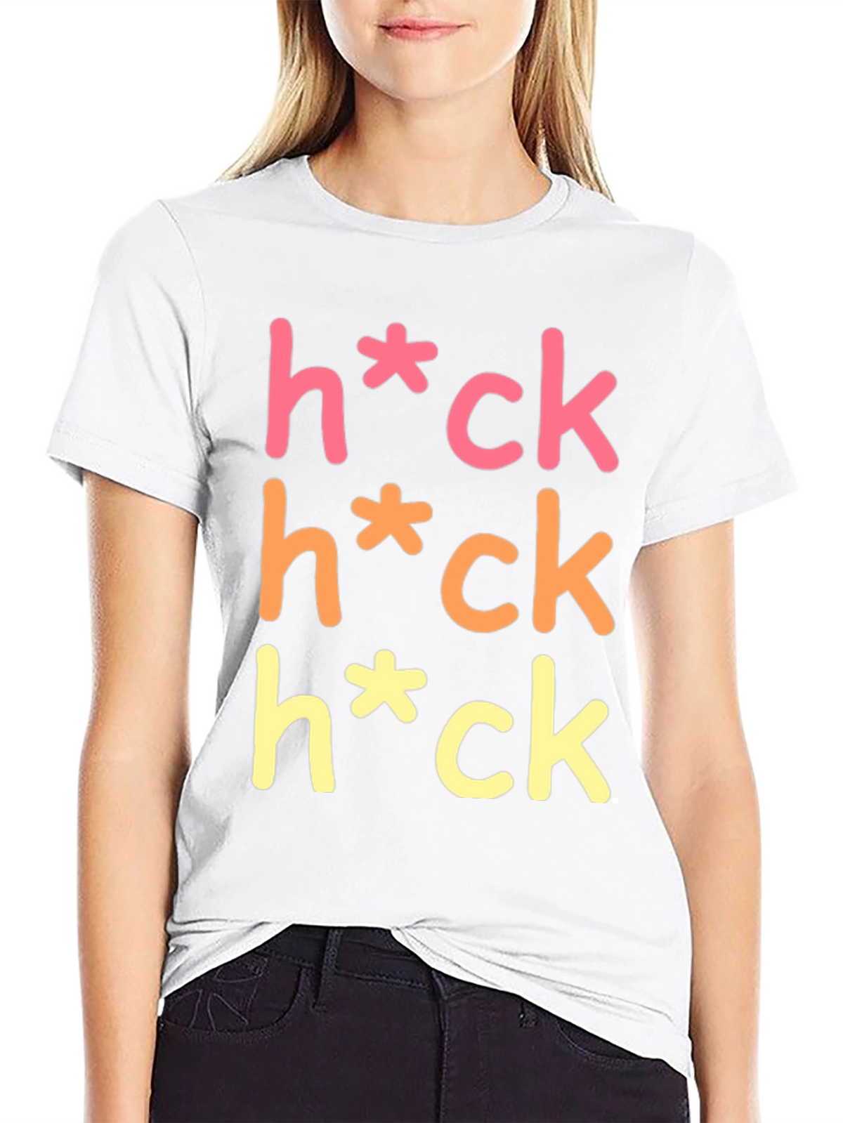 Humorous Graphic Tee - Heck Censored T-Shirt
