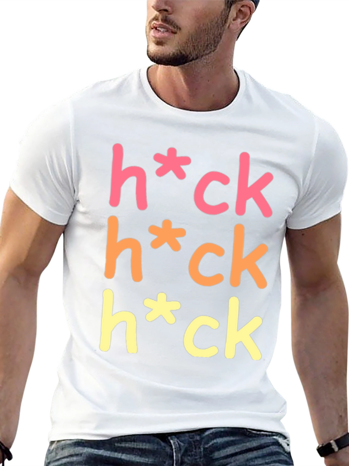 Humorous Graphic Tee - Heck Censored T-Shirt