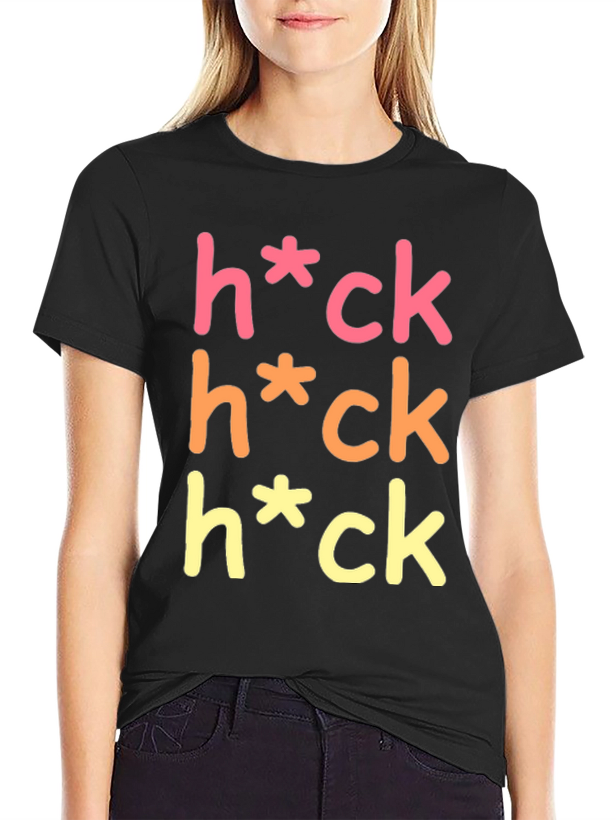 Humorous Graphic Tee - Heck Censored T-Shirt