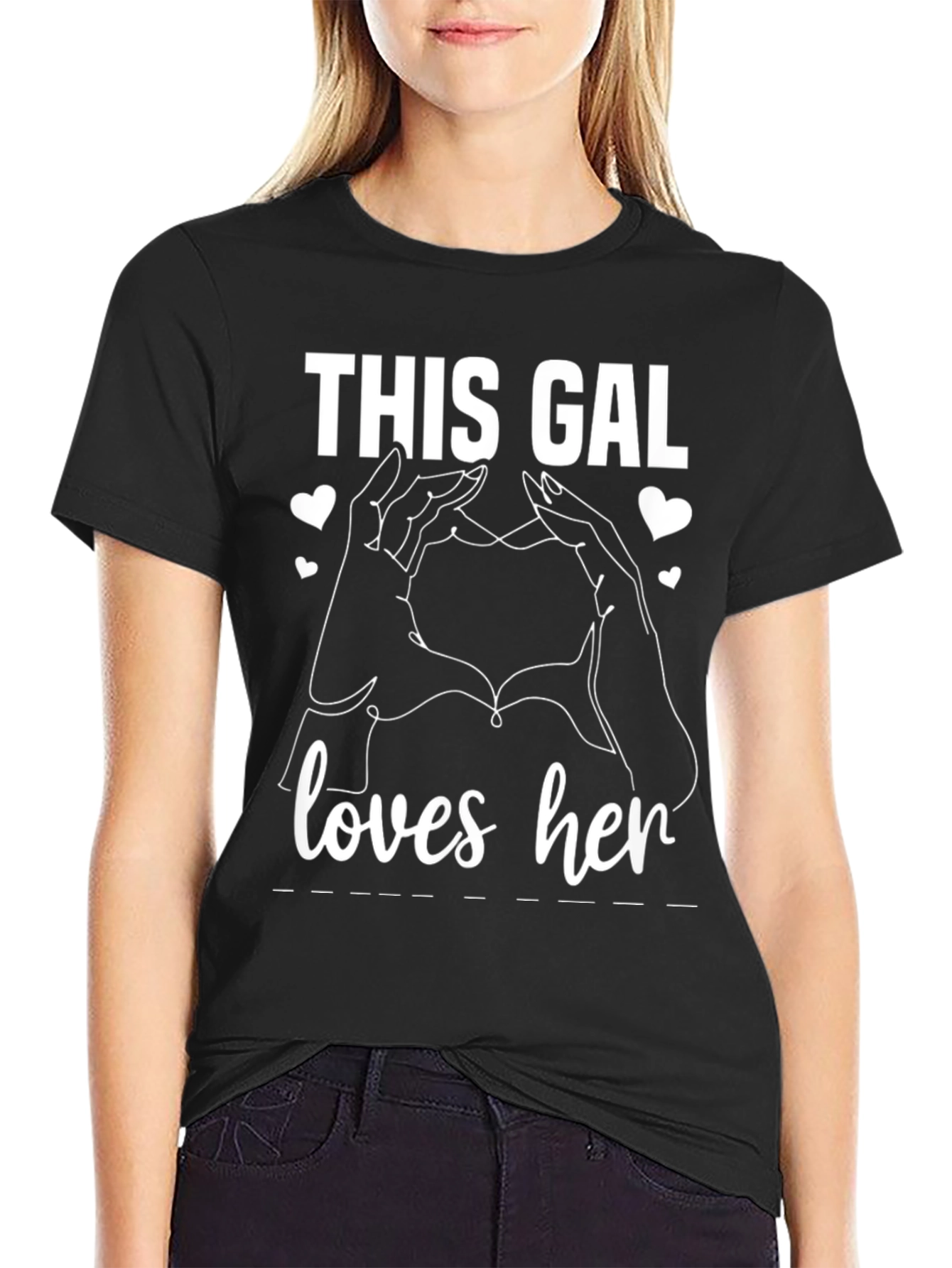 This Gal Loves Her T-Shirt - Heart Hands Design