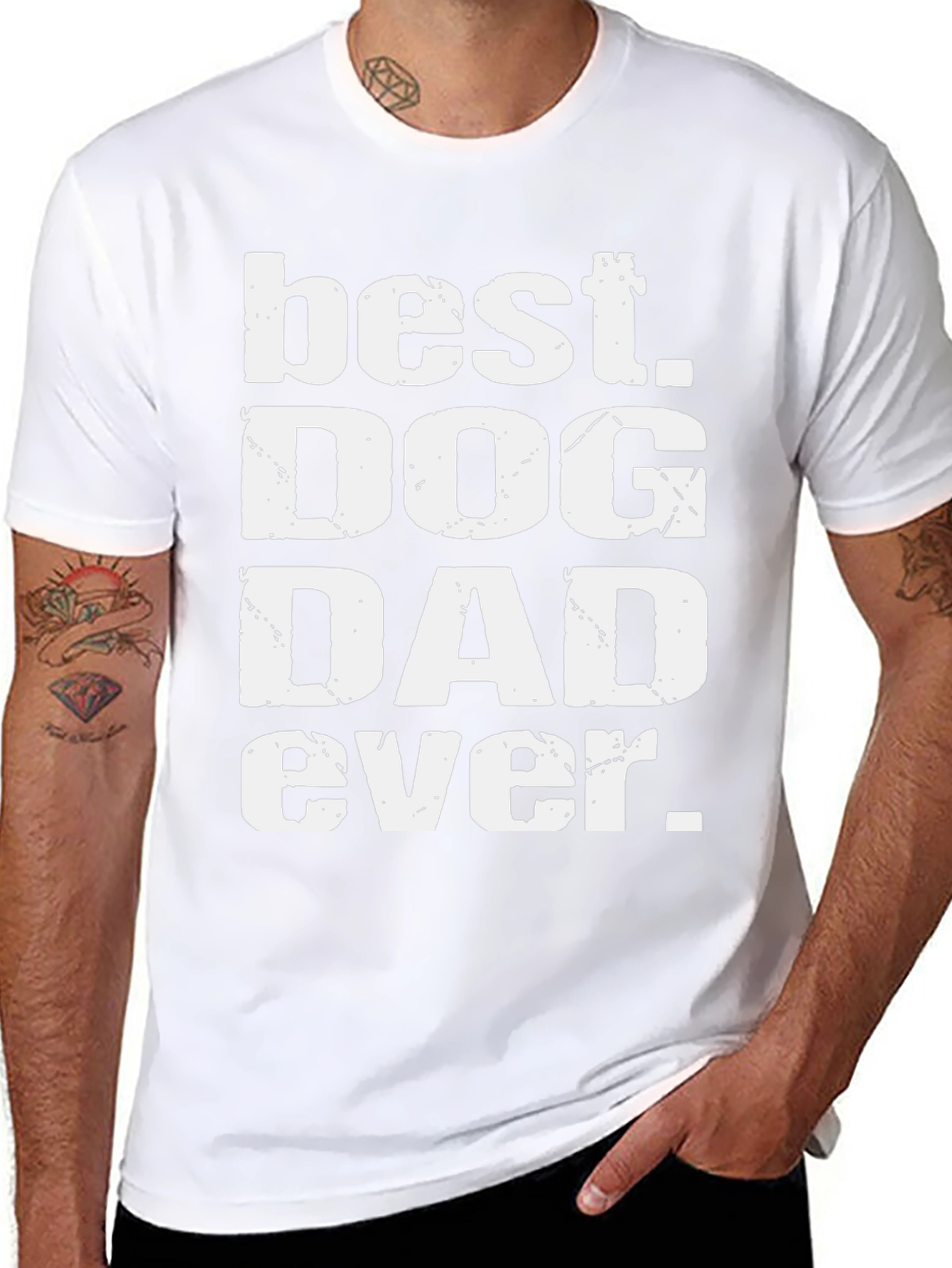 Best Dog Dad Ever Graphic Tee - Black T-Shirt