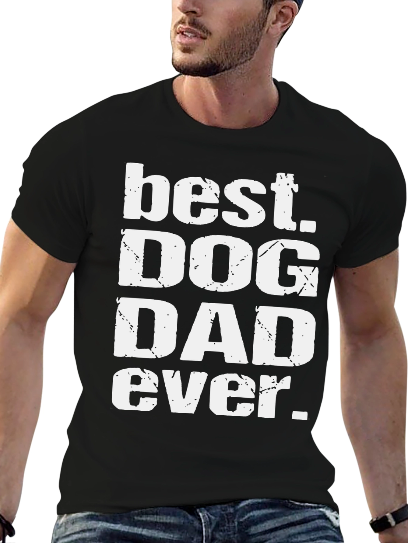 Best Dog Dad Ever Graphic Tee - Black T-Shirt