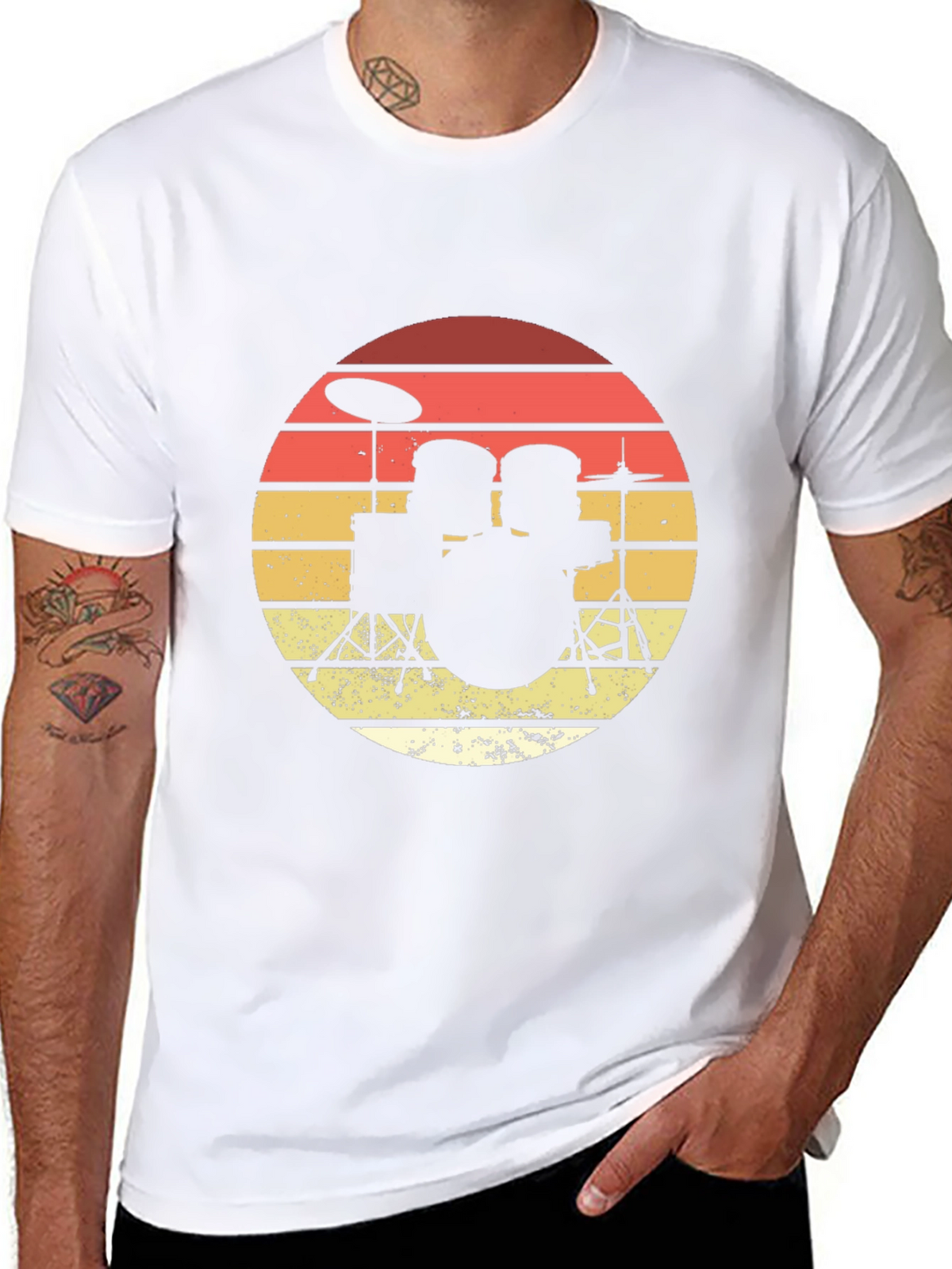 Retro Drum Set Graphic Tee