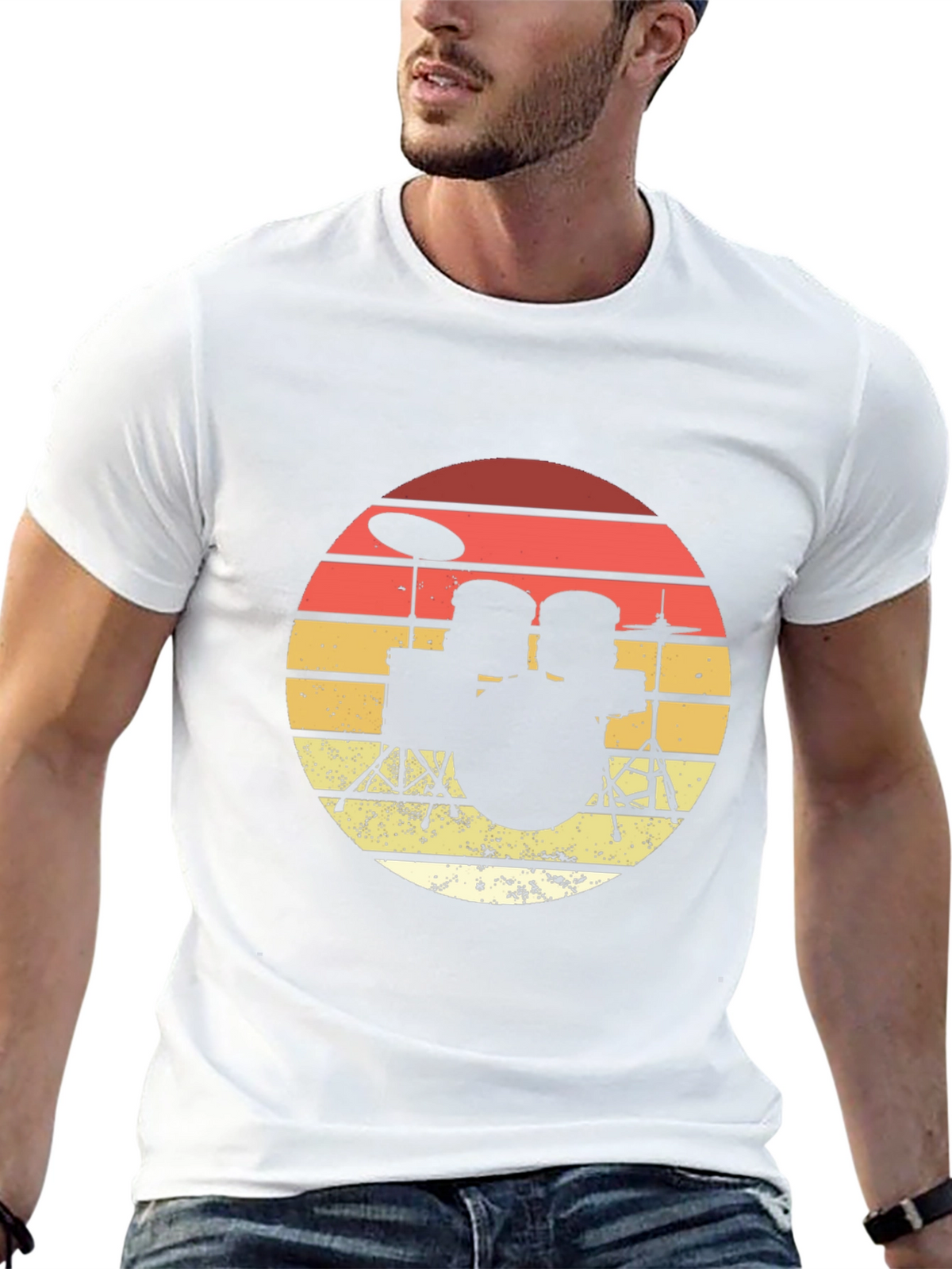 Retro Drum Set Graphic Tee