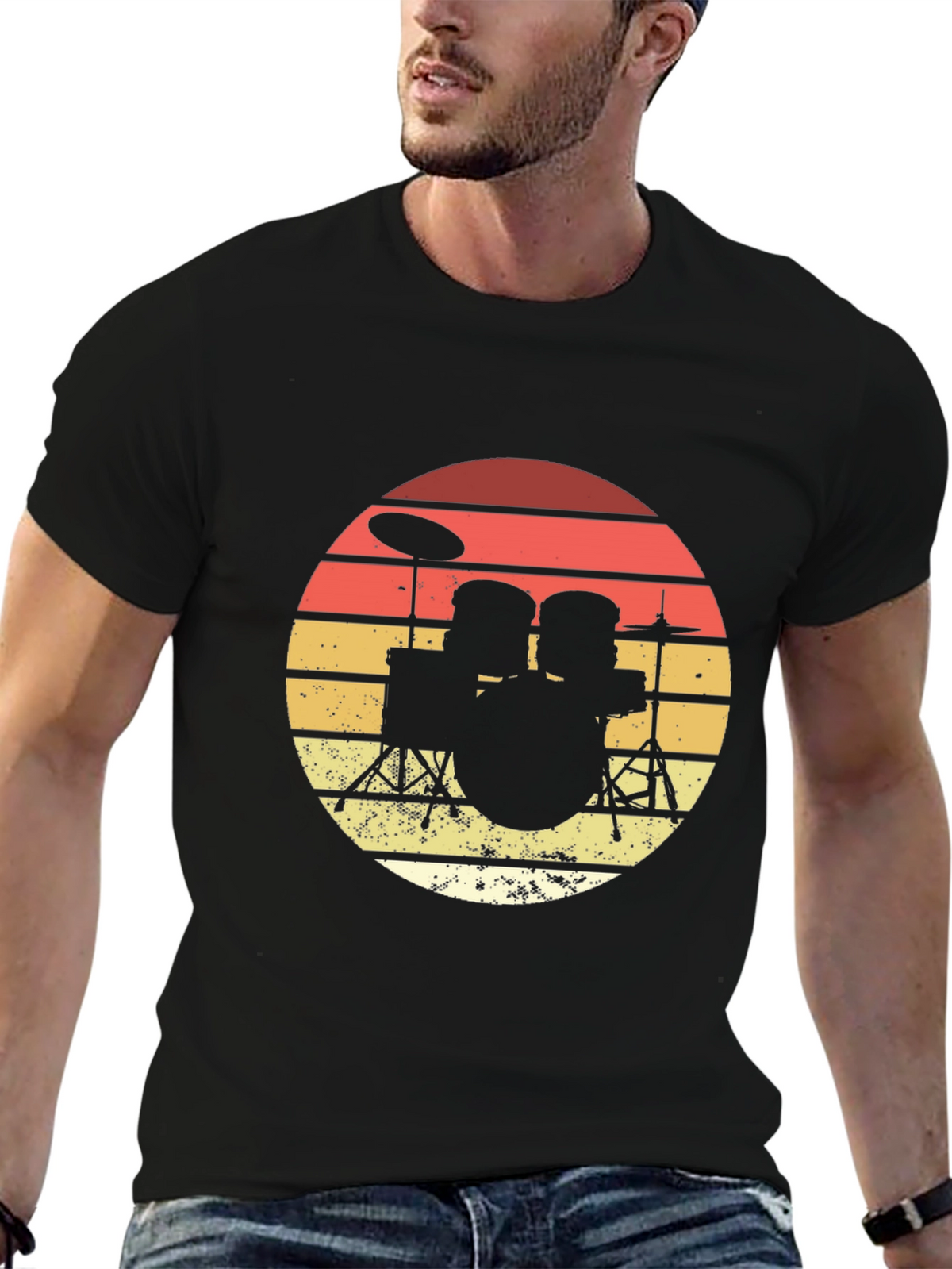Retro Drum Set Graphic Tee