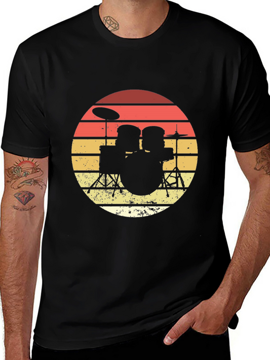 Retro Drum Set Graphic Tee
