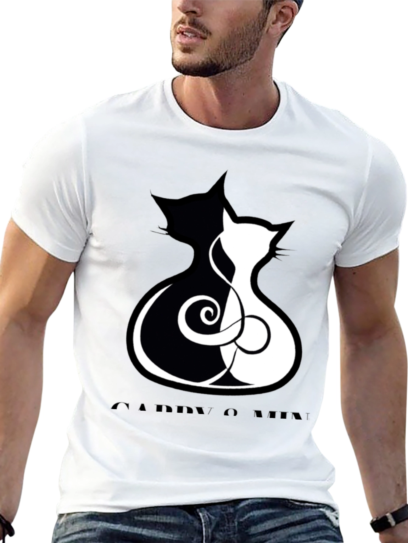 Yin Yang Cats Graphic T-Shirt