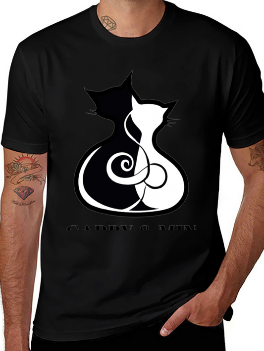 Yin Yang Cats Graphic T-Shirt