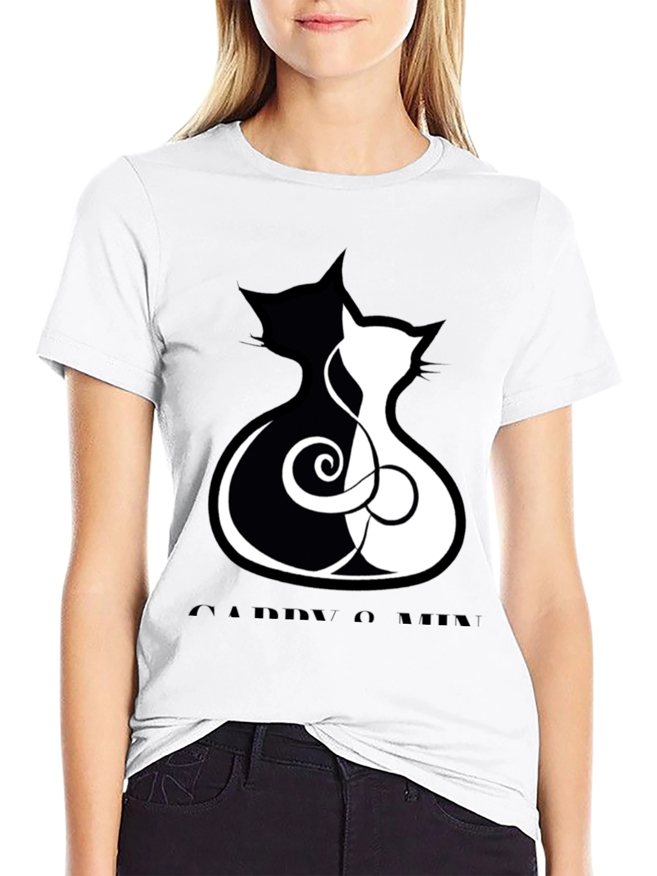 Yin Yang Cats Graphic T-Shirt