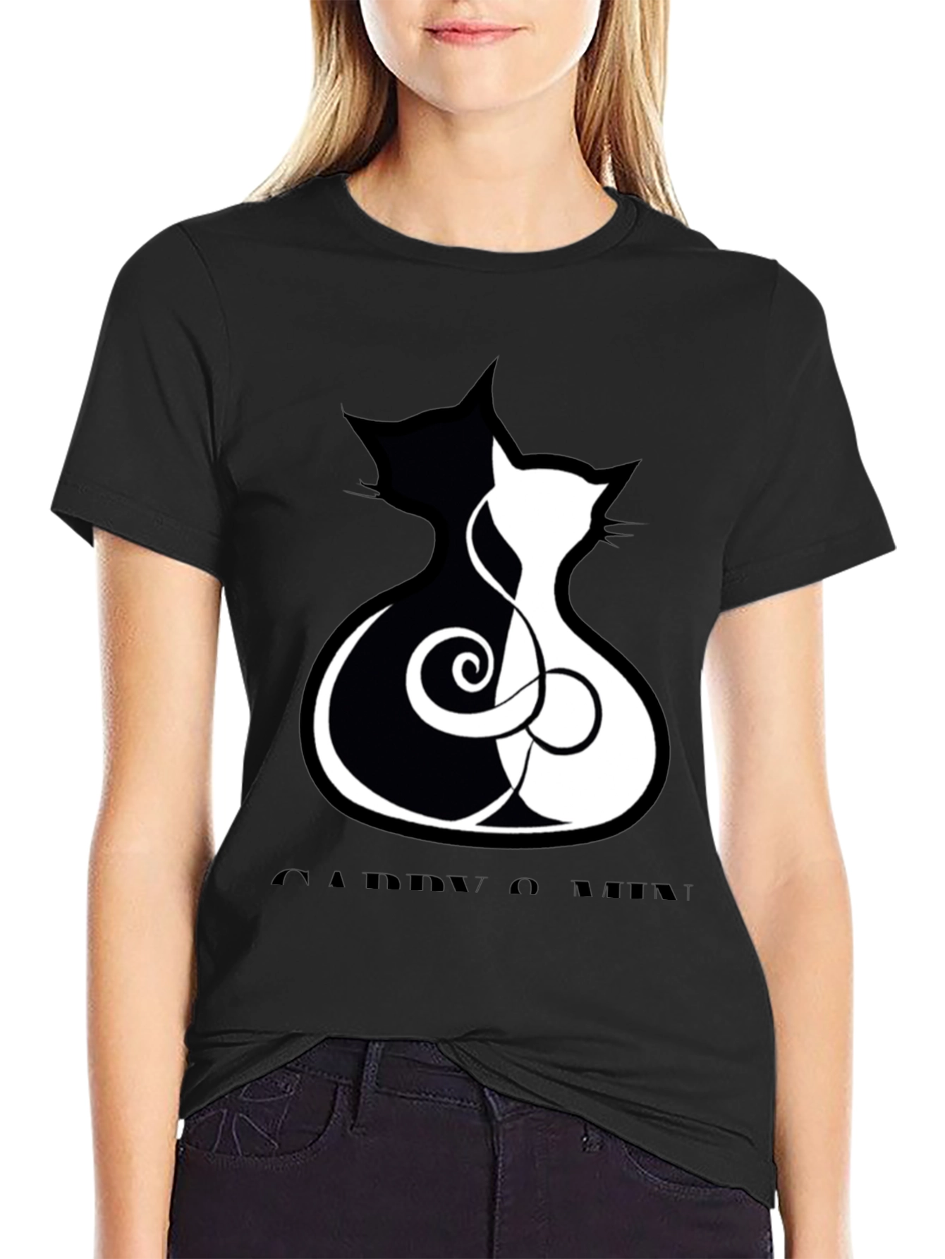 Yin Yang Cats Graphic T-Shirt