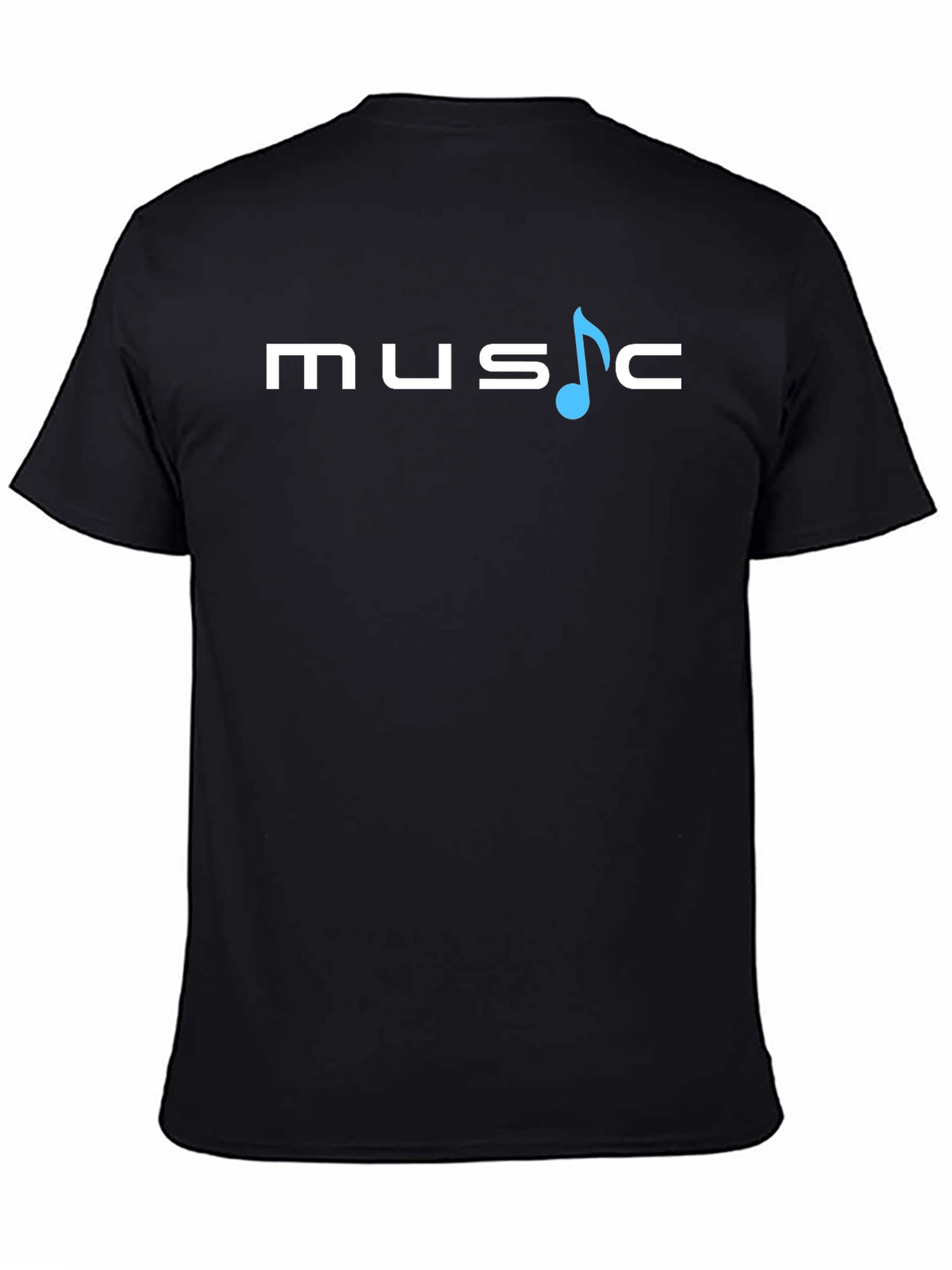 Music Note Graphic Print Tee - Black Casual T-Shirt