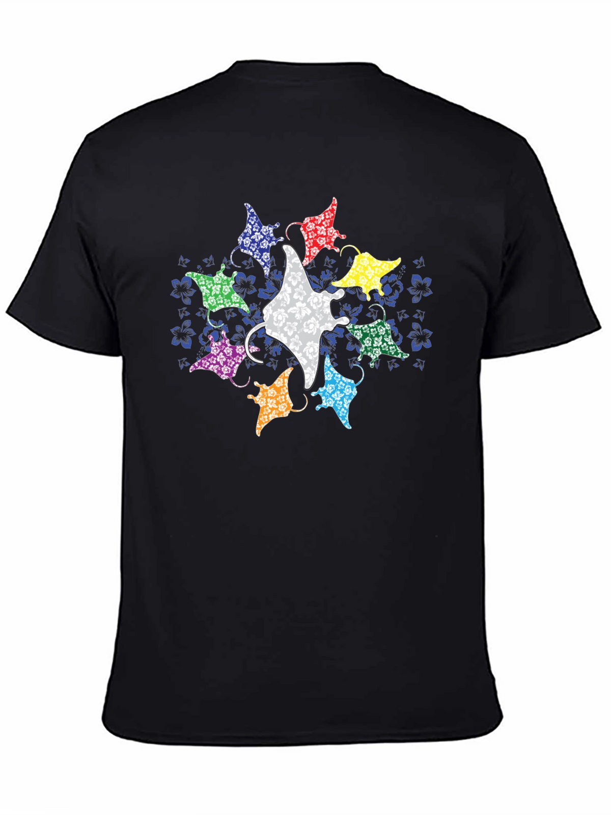 Manta Ray Graphic Tee - Black Casual T-Shirt
