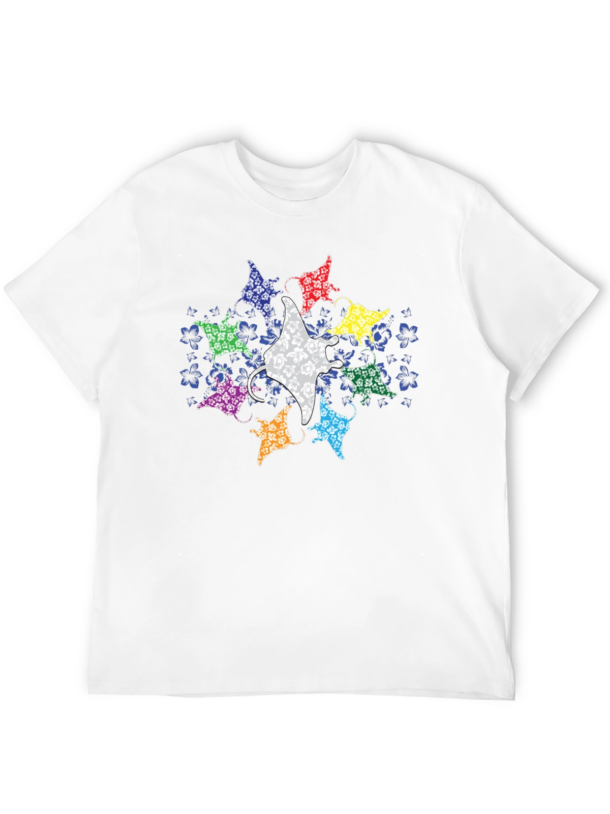Manta Ray Graphic Tee - Black Casual T-Shirt