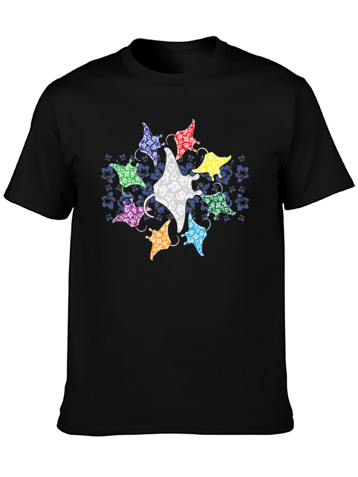 Manta Ray Graphic Tee - Black Casual T-Shirt