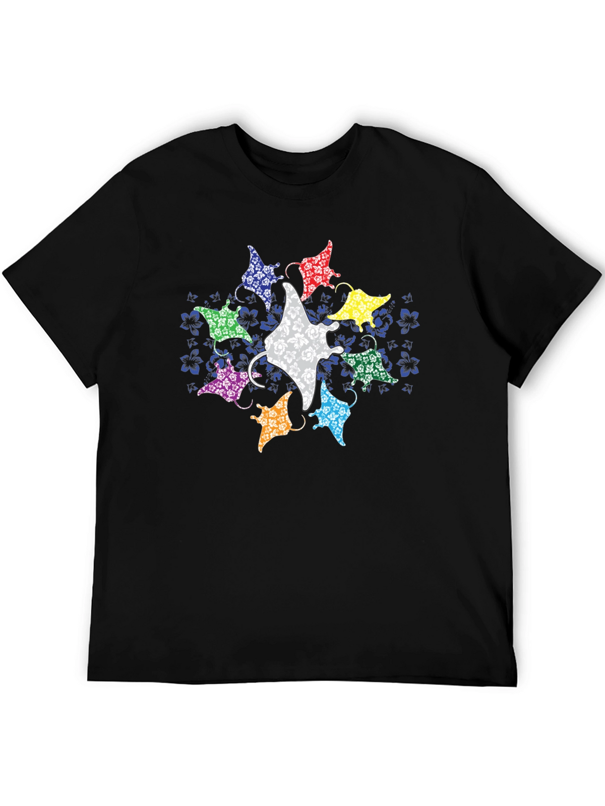 Manta Ray Graphic Tee - Black Casual T-Shirt