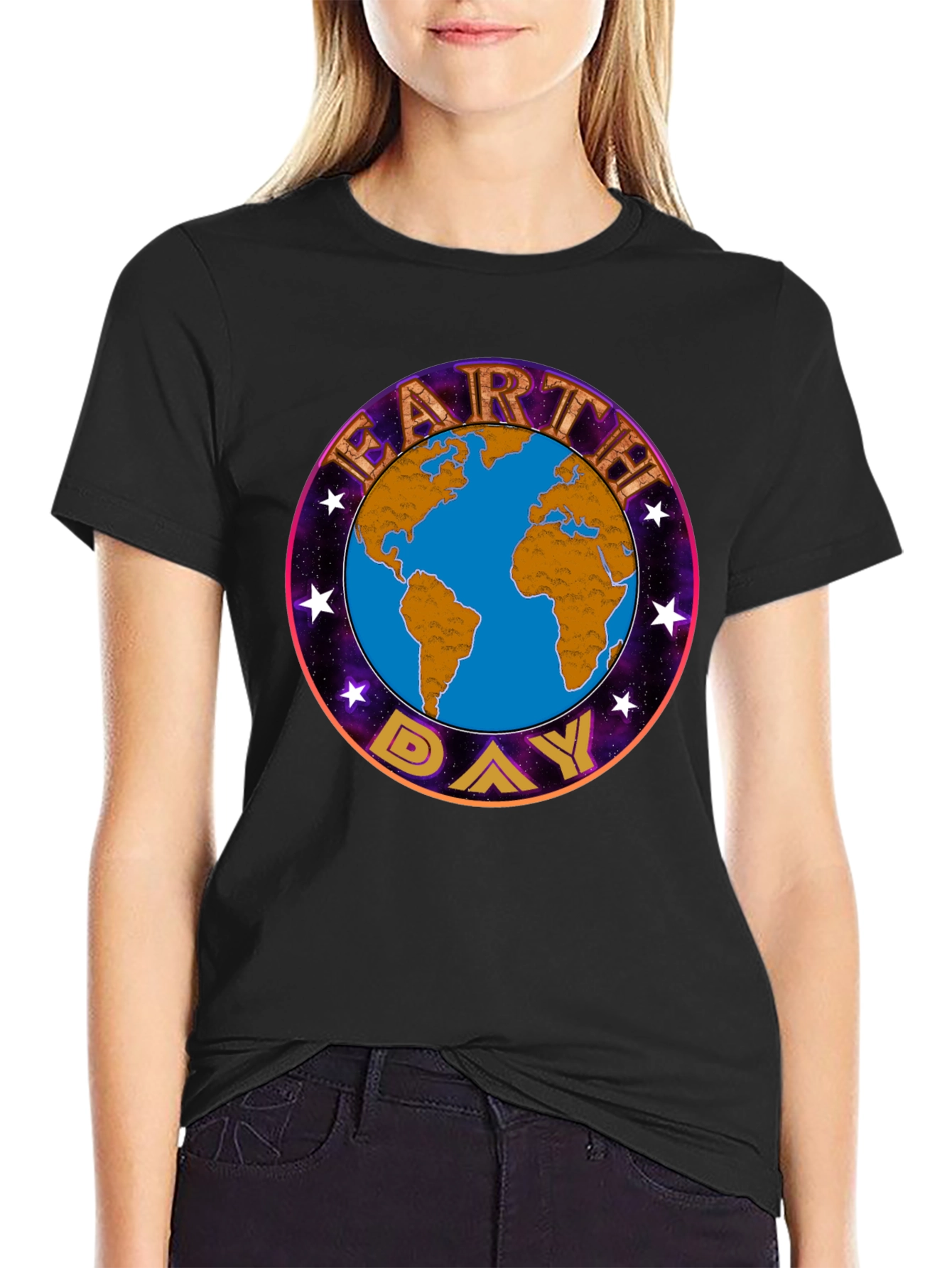 Earth Day Graphic T-Shirt - Black