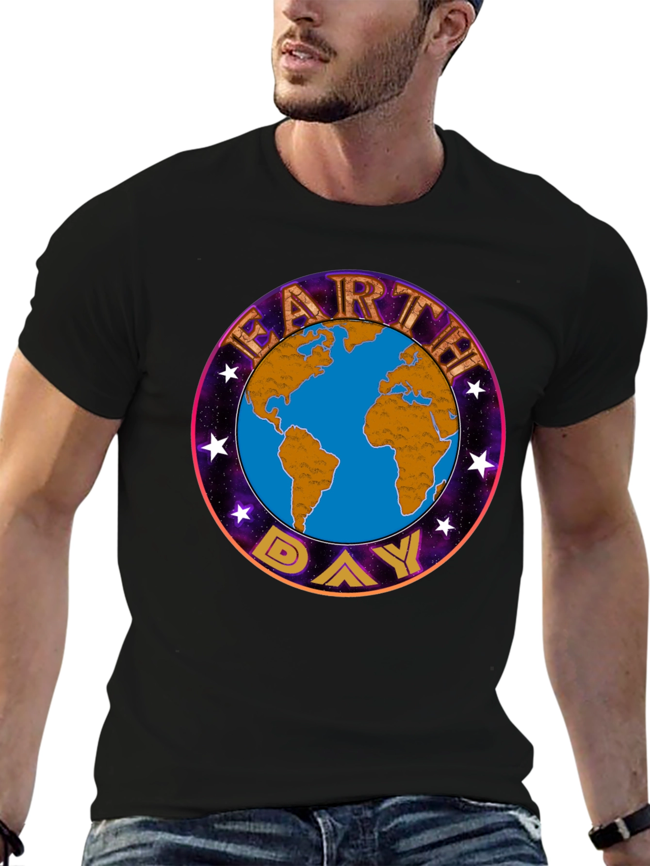 Earth Day Graphic T-Shirt - Black