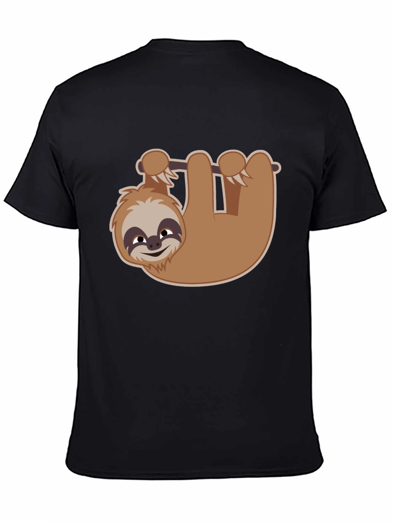 Cute Sloth Hanging T-Shirt - Black
