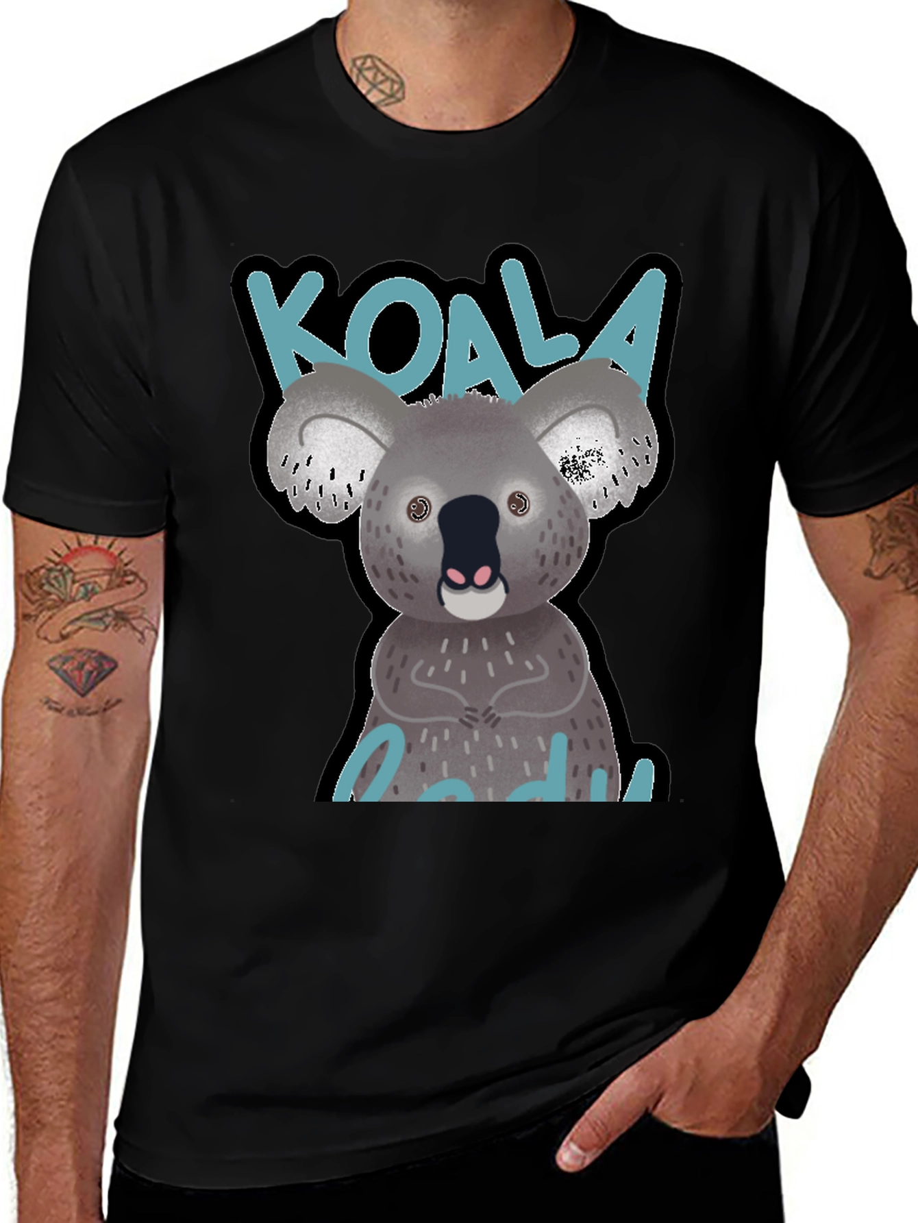 Koala Buddy Black T-Shirt