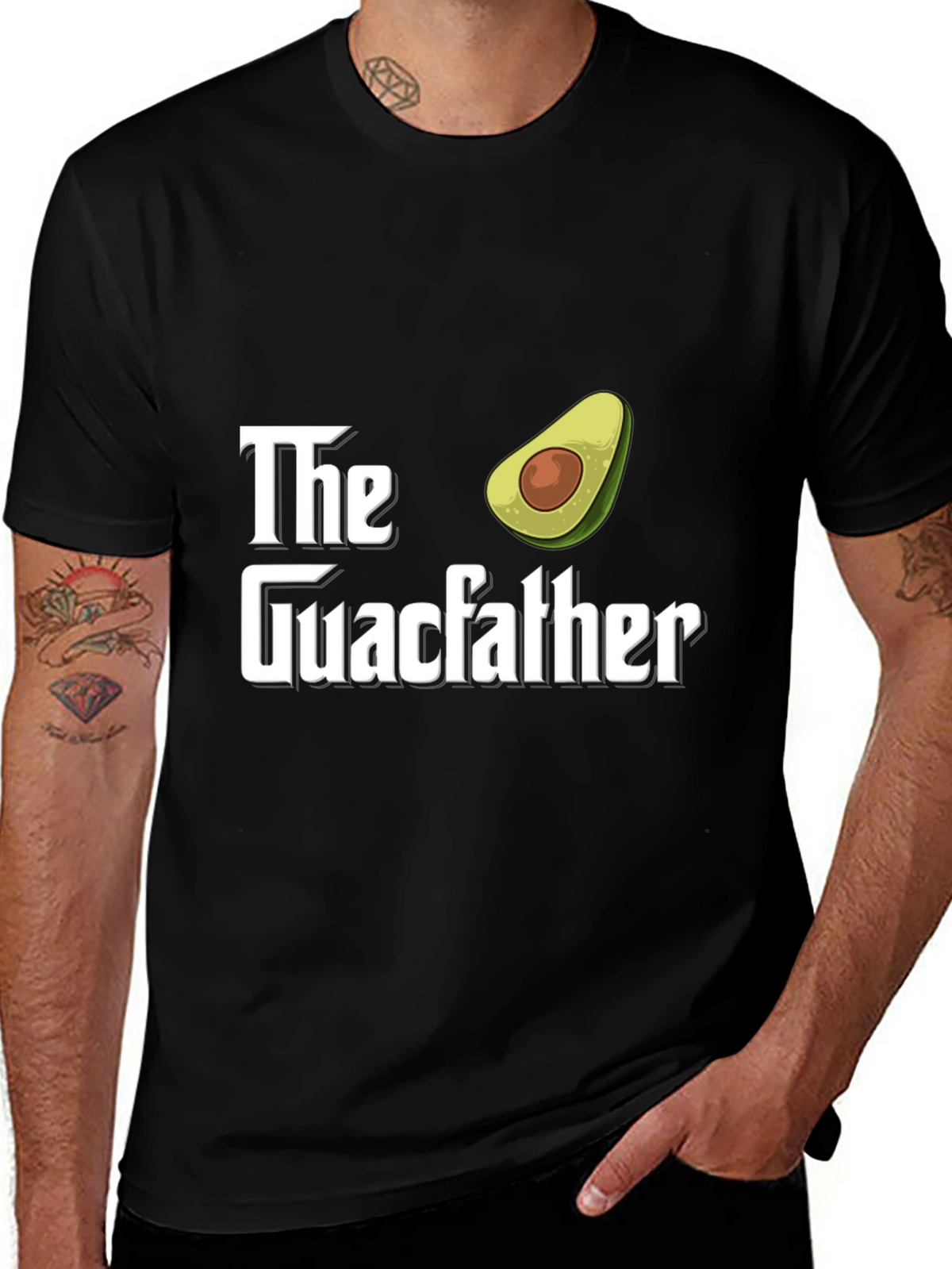 The Guacfather Avocado Graphic T-Shirt - Black