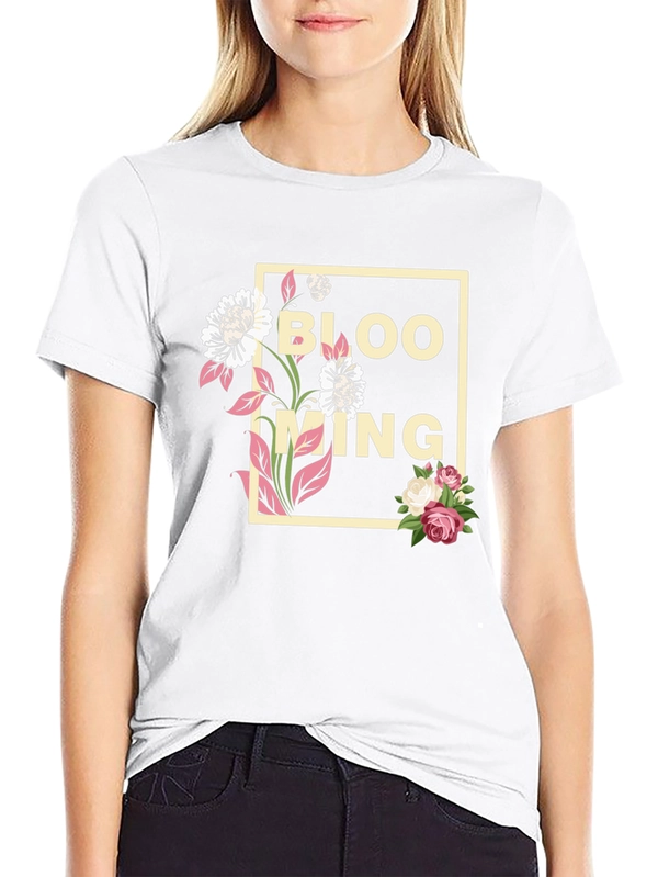 Blooming Graphic Tee - Trendy Floral Design