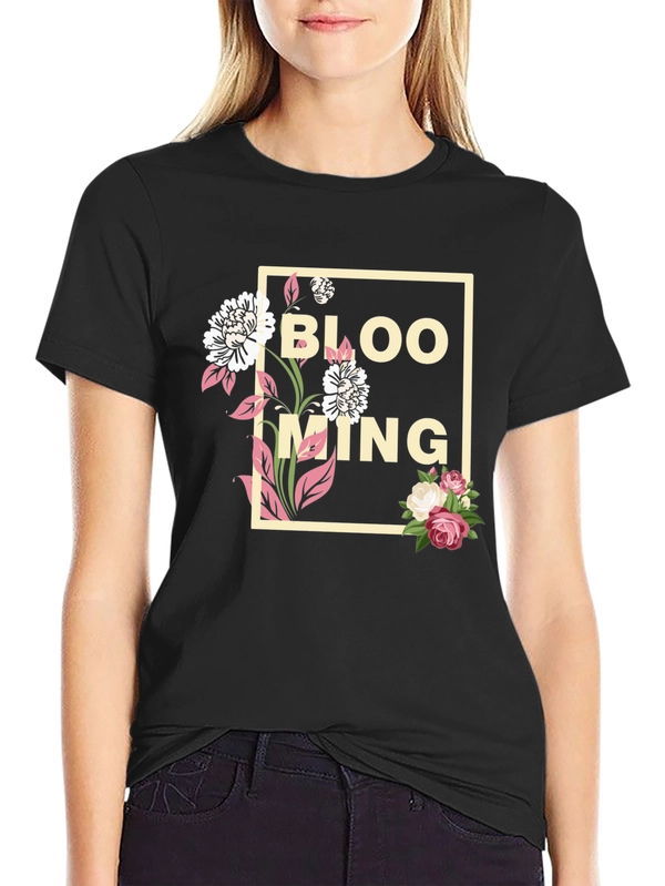Blooming Graphic Tee - Trendy Floral Design